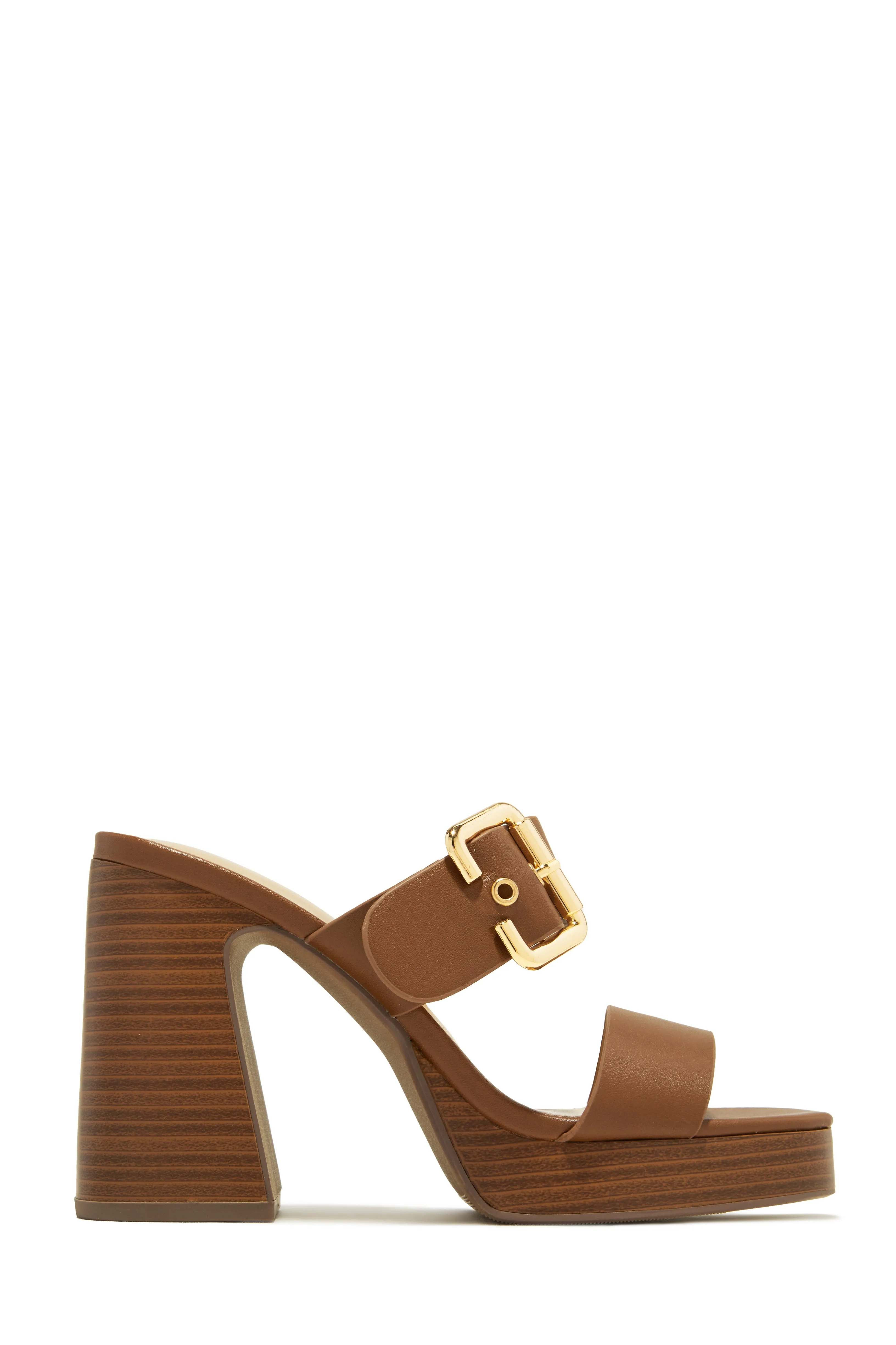 Adrina Platform Block Heel Mules - Black