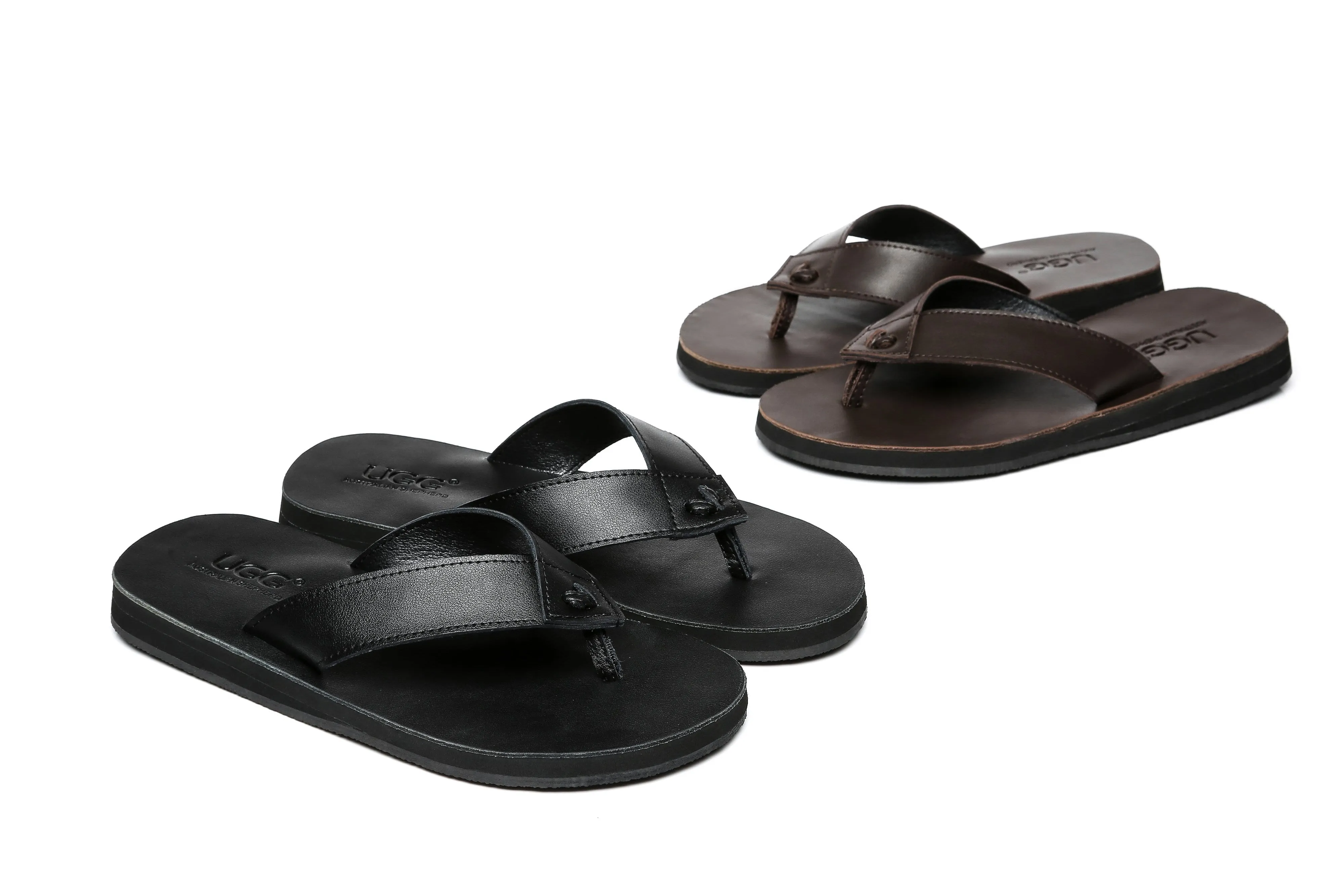 Australian Shepherd® Murphy Women and Men Leather Slides Thong