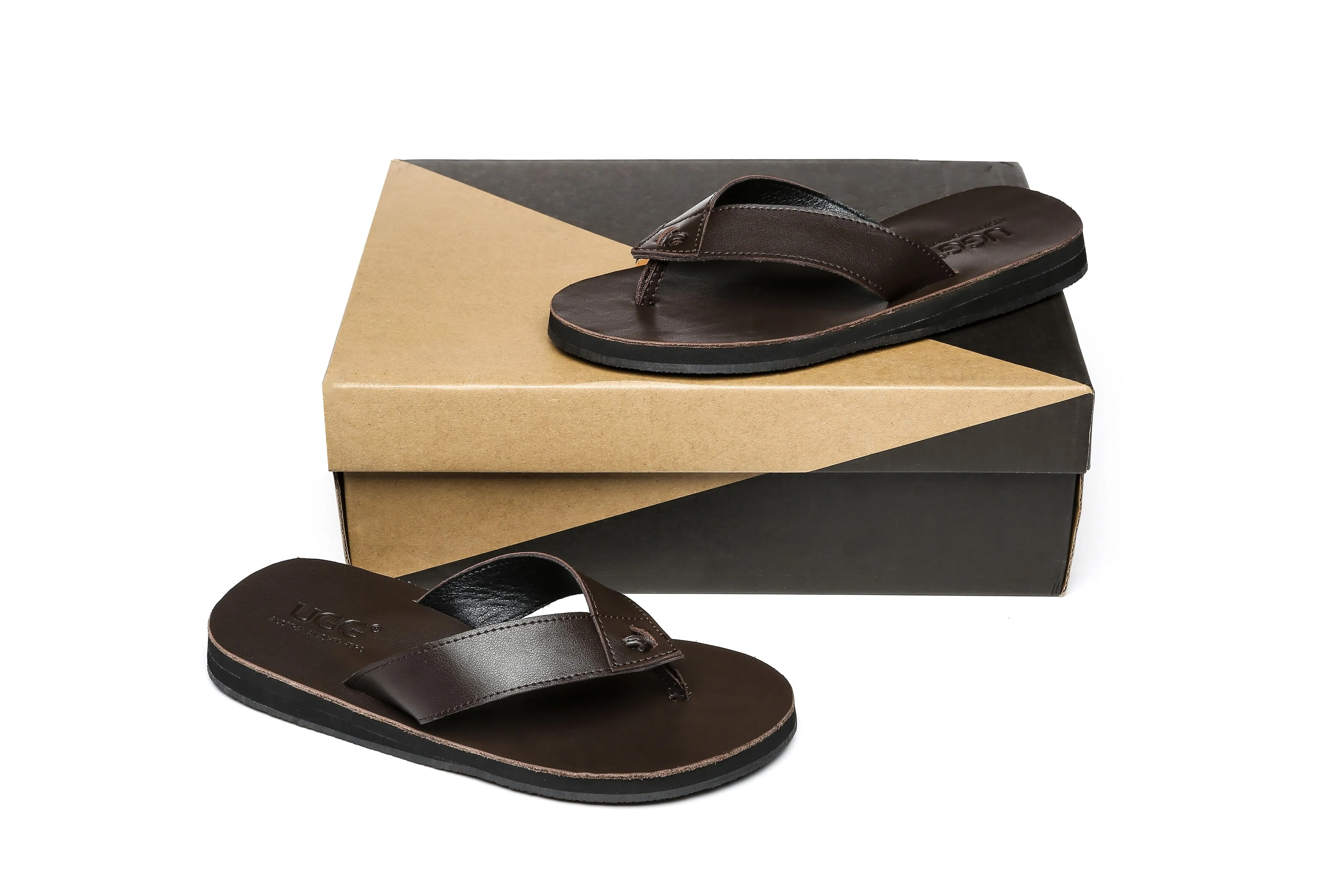 Australian Shepherd® Murphy Women and Men Leather Slides Thong