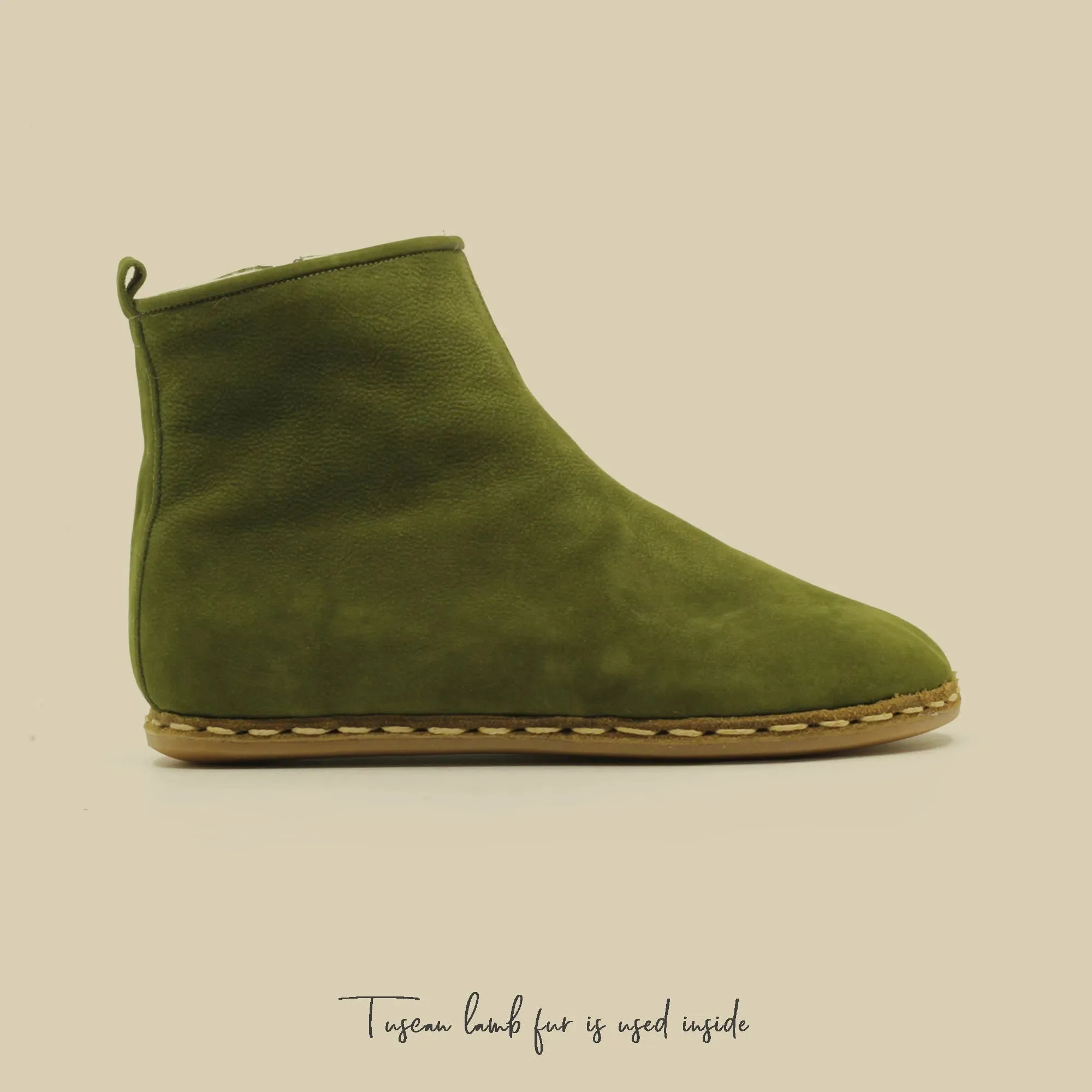 Barefoot Hiking Leather Boots Women's Green