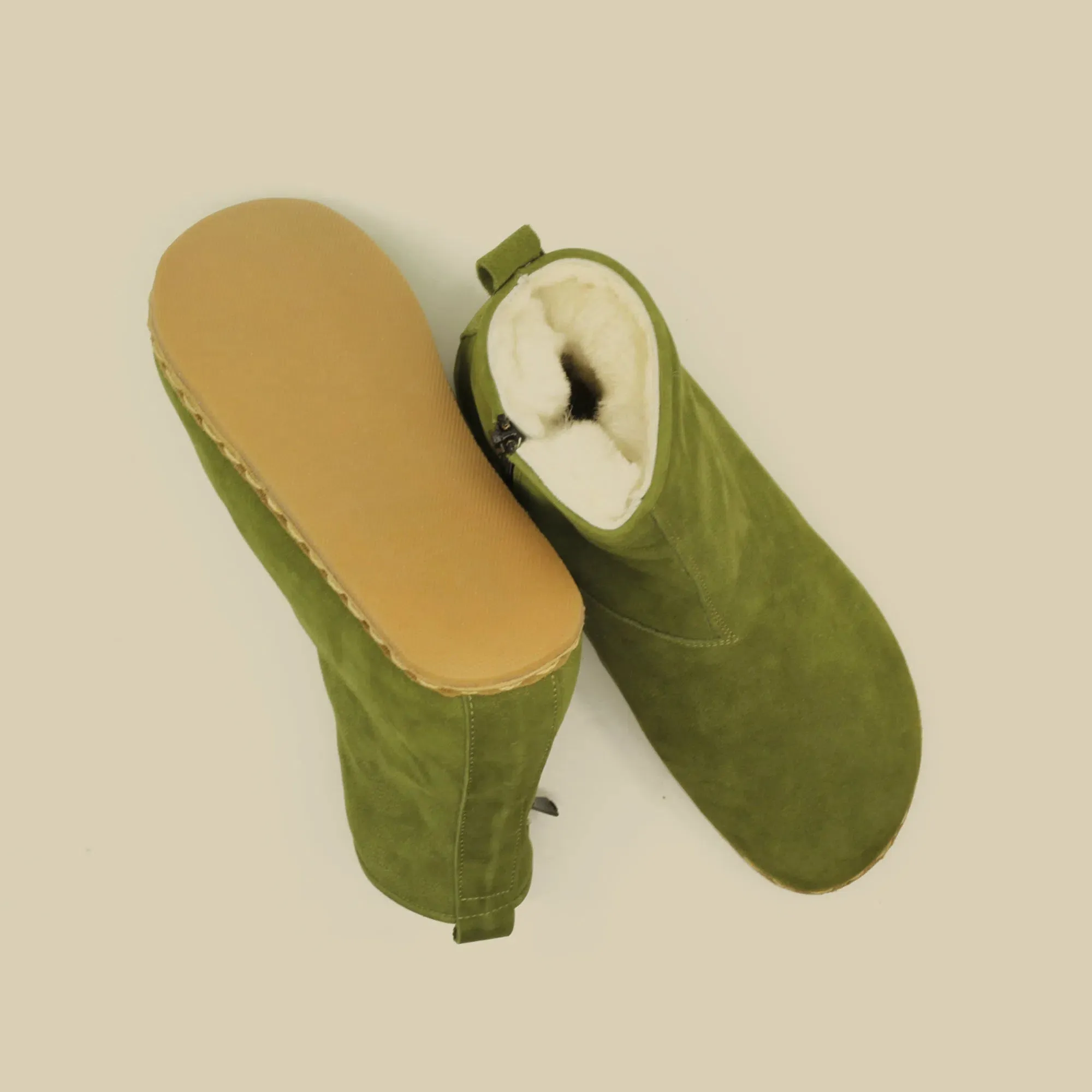 Barefoot Hiking Leather Boots Women's Green