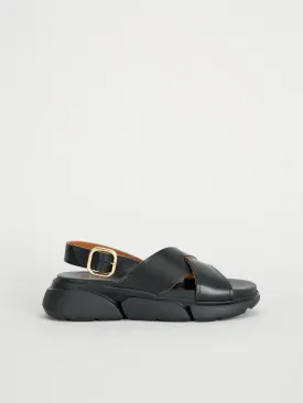 Barisci Black Leather Chunky sandals