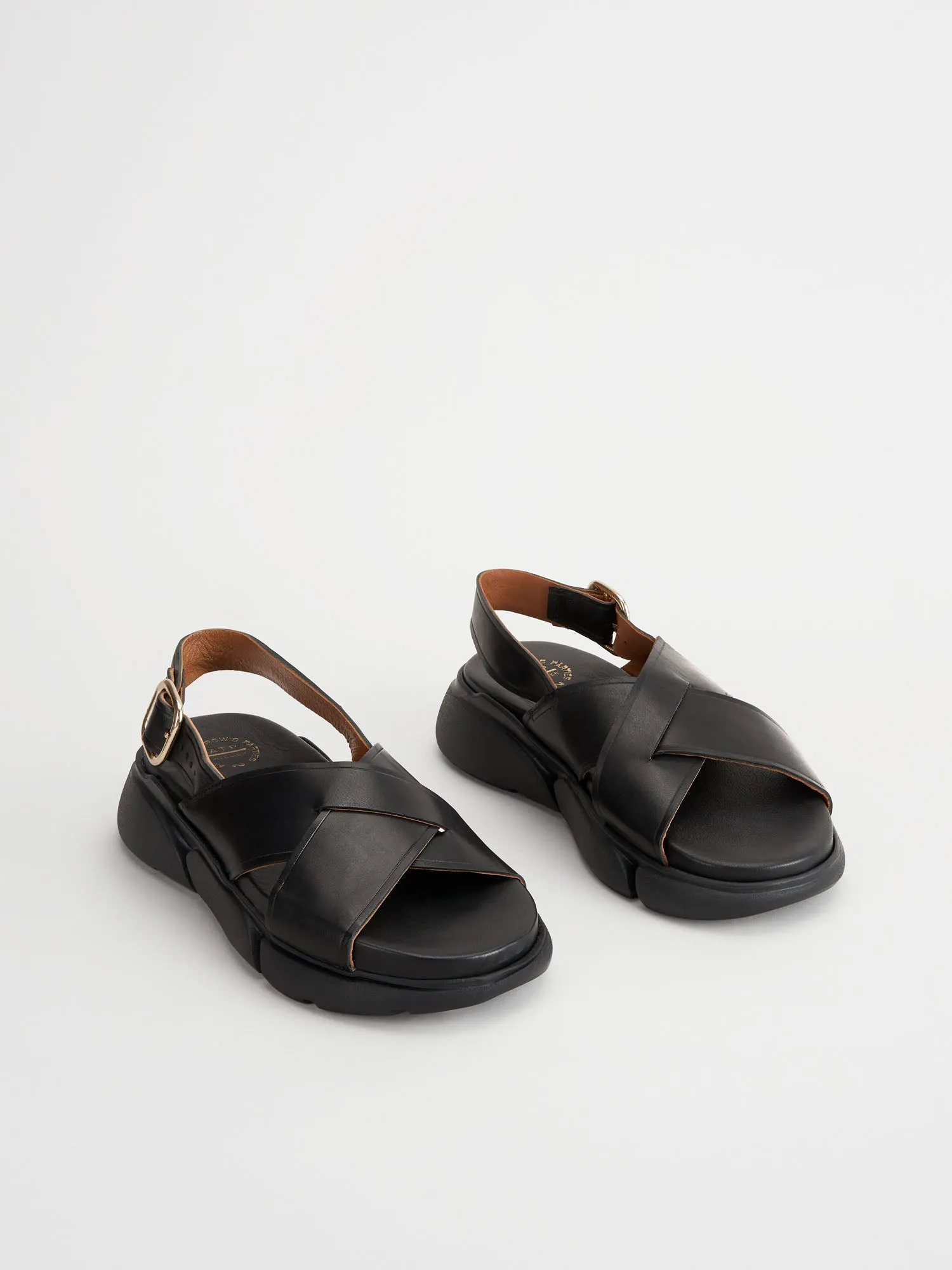 Barisci Black Leather Chunky sandals