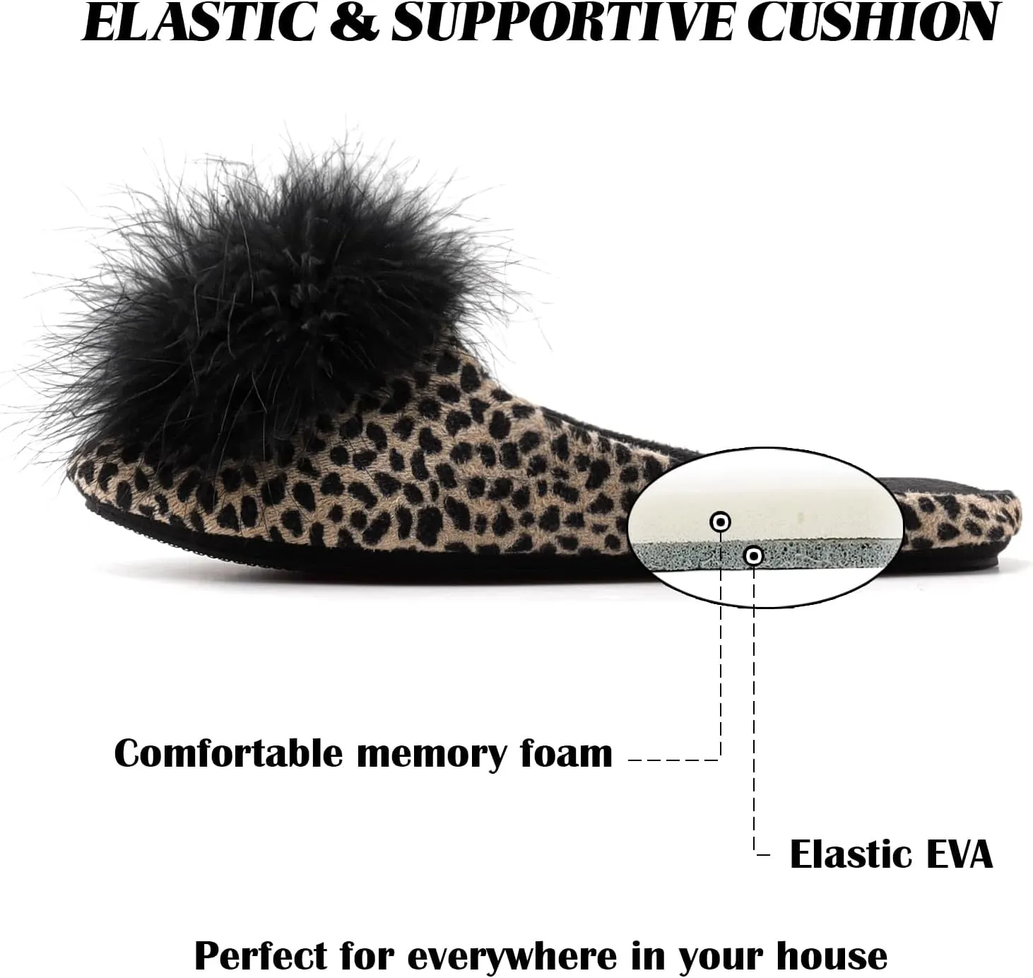 BCTEX COLL Women's Cozy Velvet Memory Foam House Slipper, Ladies Fuzzy Bedroom Slipper Non-slip Sole