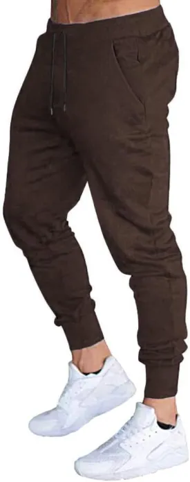 BUXKR Men's Slim Joggers Workout Pants for Gym Running and Bodybuilding Athletic Bottom Sweatpants with Deep Pockets