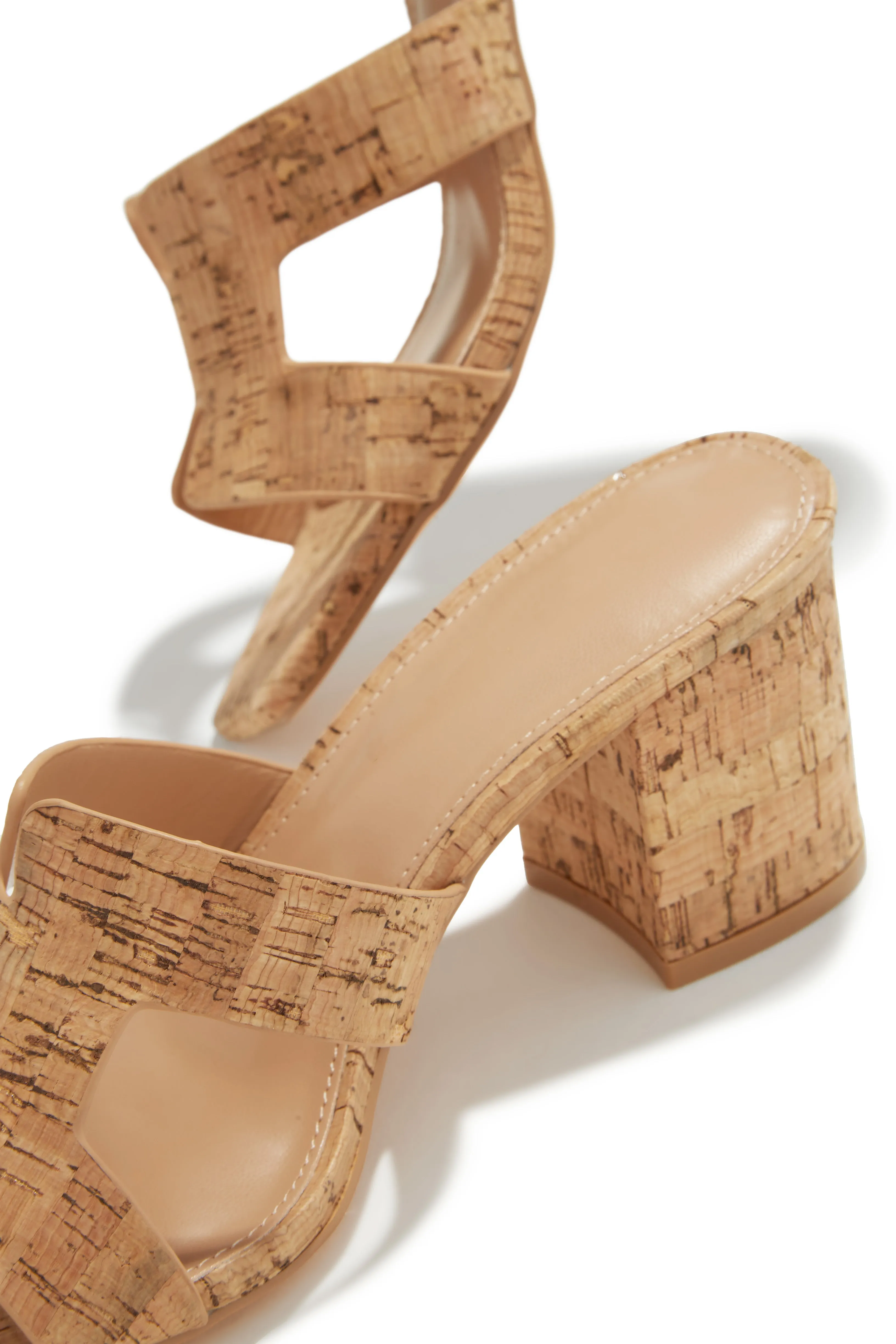 Carina Block Heel Mules - Cork