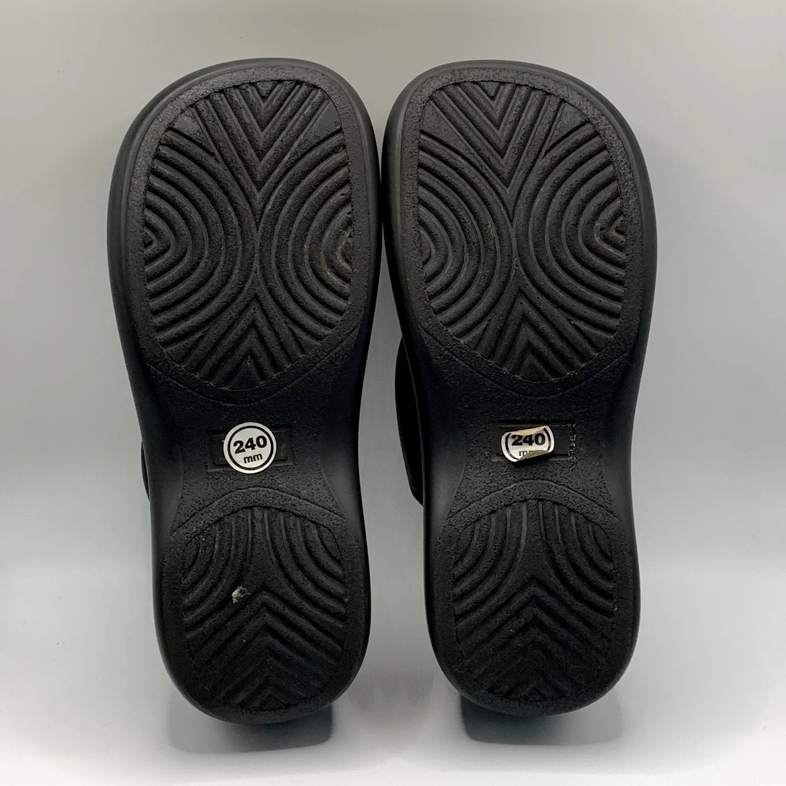 DESIGN BY MARYAM Women's Black Faux-Leather Platform Thong Slippers SZ 7.5