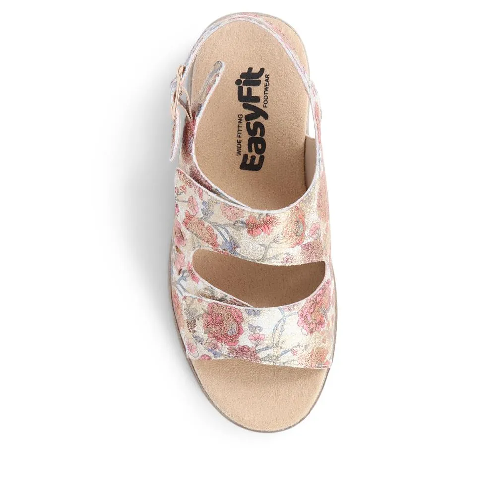 Extra-Wide Fit Adjustable Slingback Sandals - DIVINA / 321 458