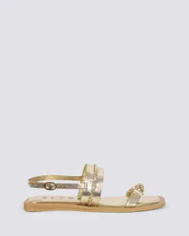 FLAMENCO SANDALS GOLD LEATHER