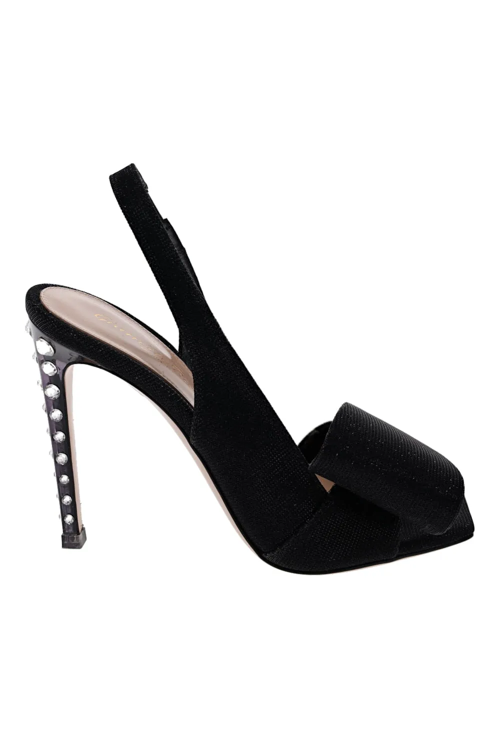 Flash Black Bow Slingback Sandals