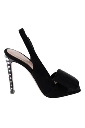 Flash Black Bow Slingback Sandals