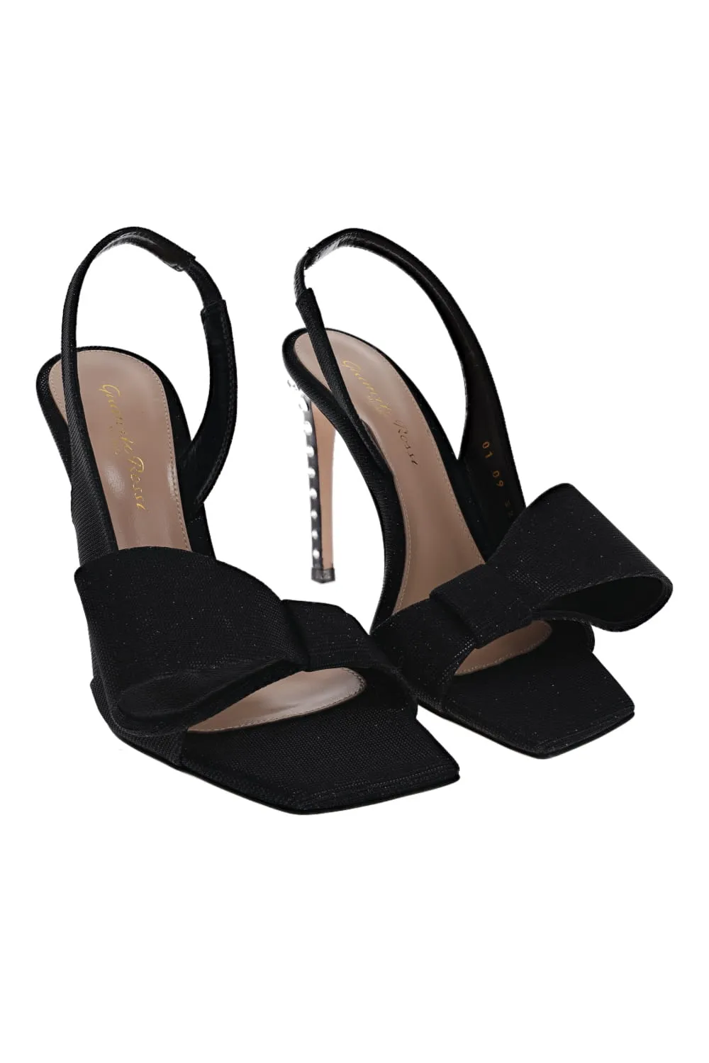 Flash Black Bow Slingback Sandals