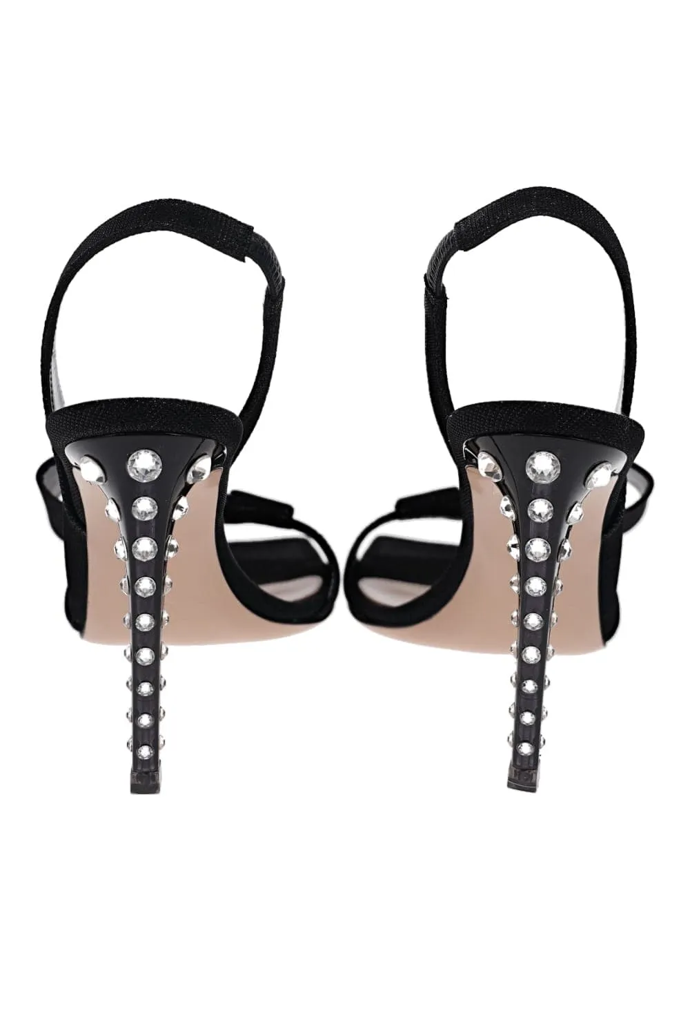 Flash Black Bow Slingback Sandals