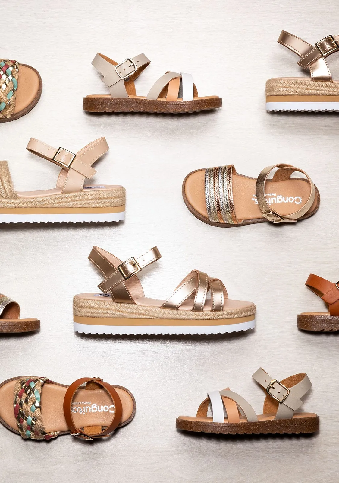 Girl's Multicolor Metallized Sandals Leather
