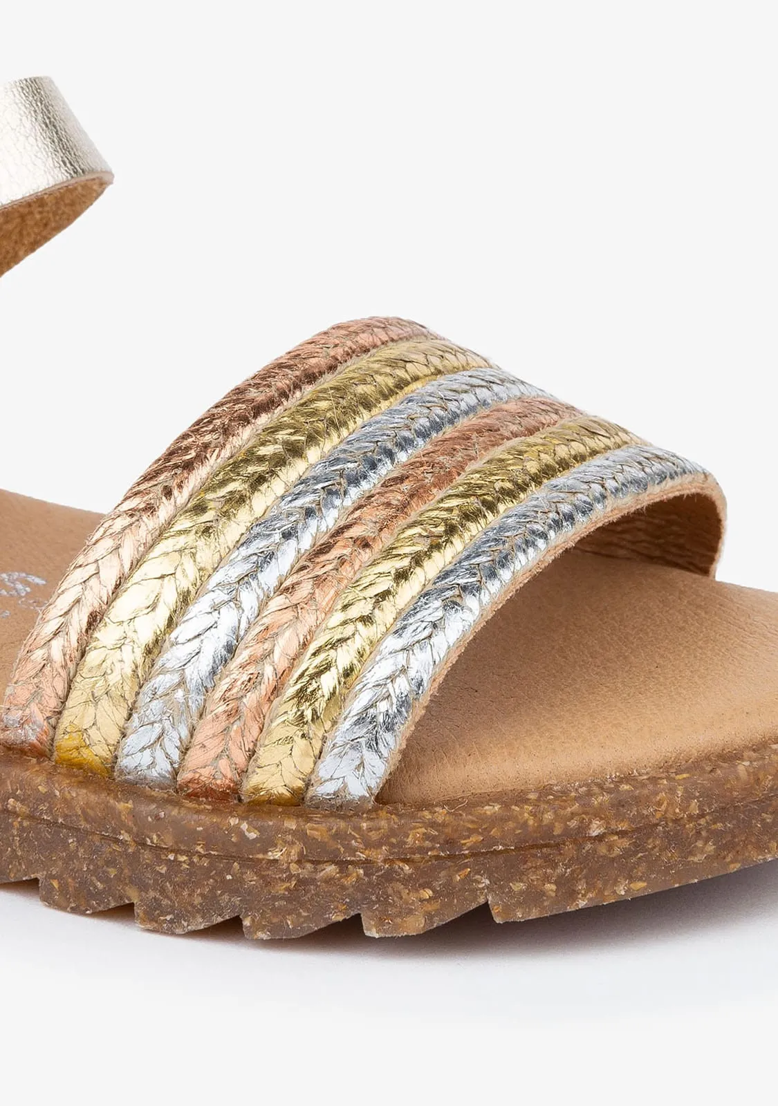 Girl's Multicolor Metallized Sandals Leather