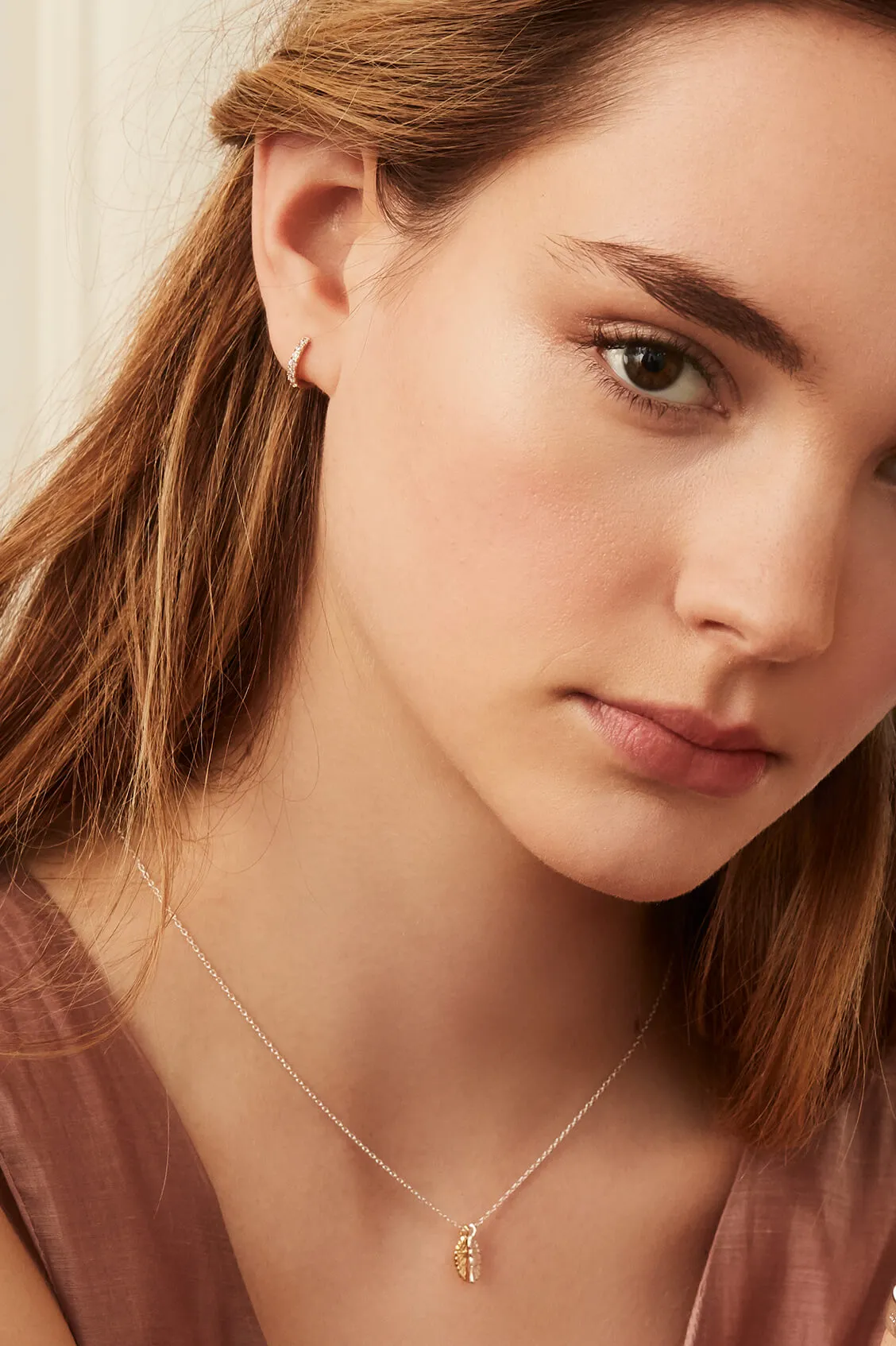 Hoop Earrings with White CZ