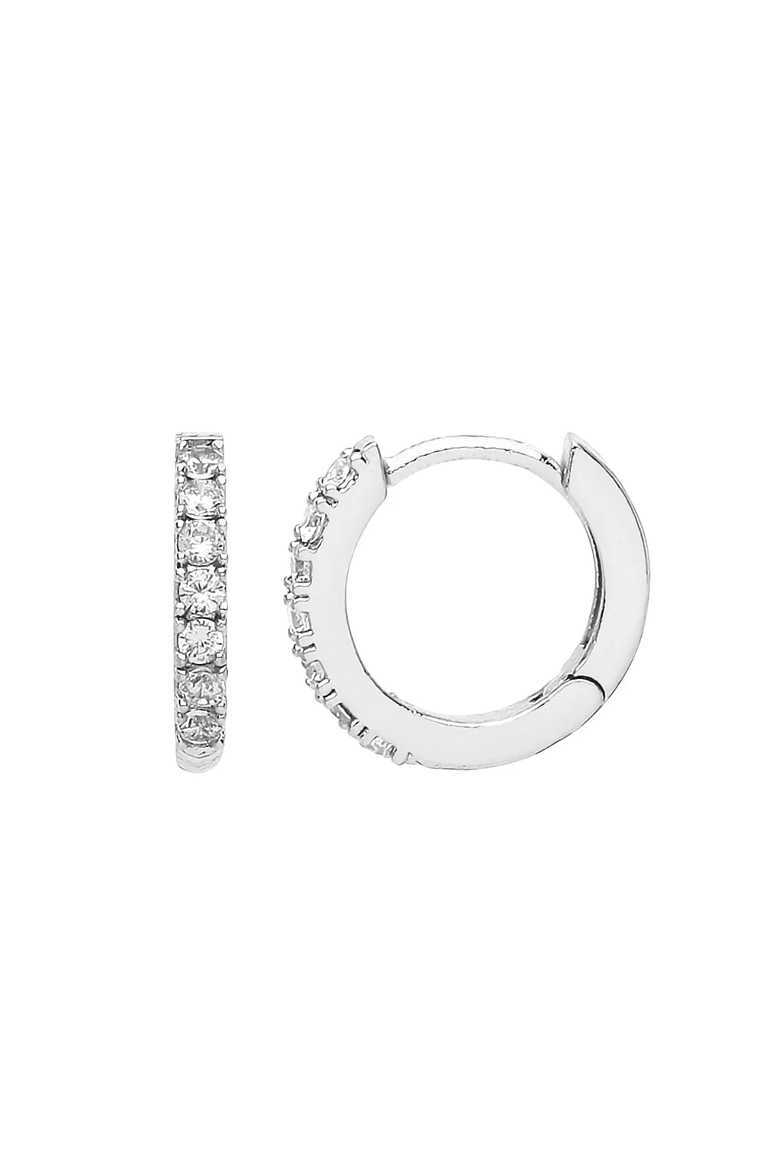 Hoop Earrings with White CZ