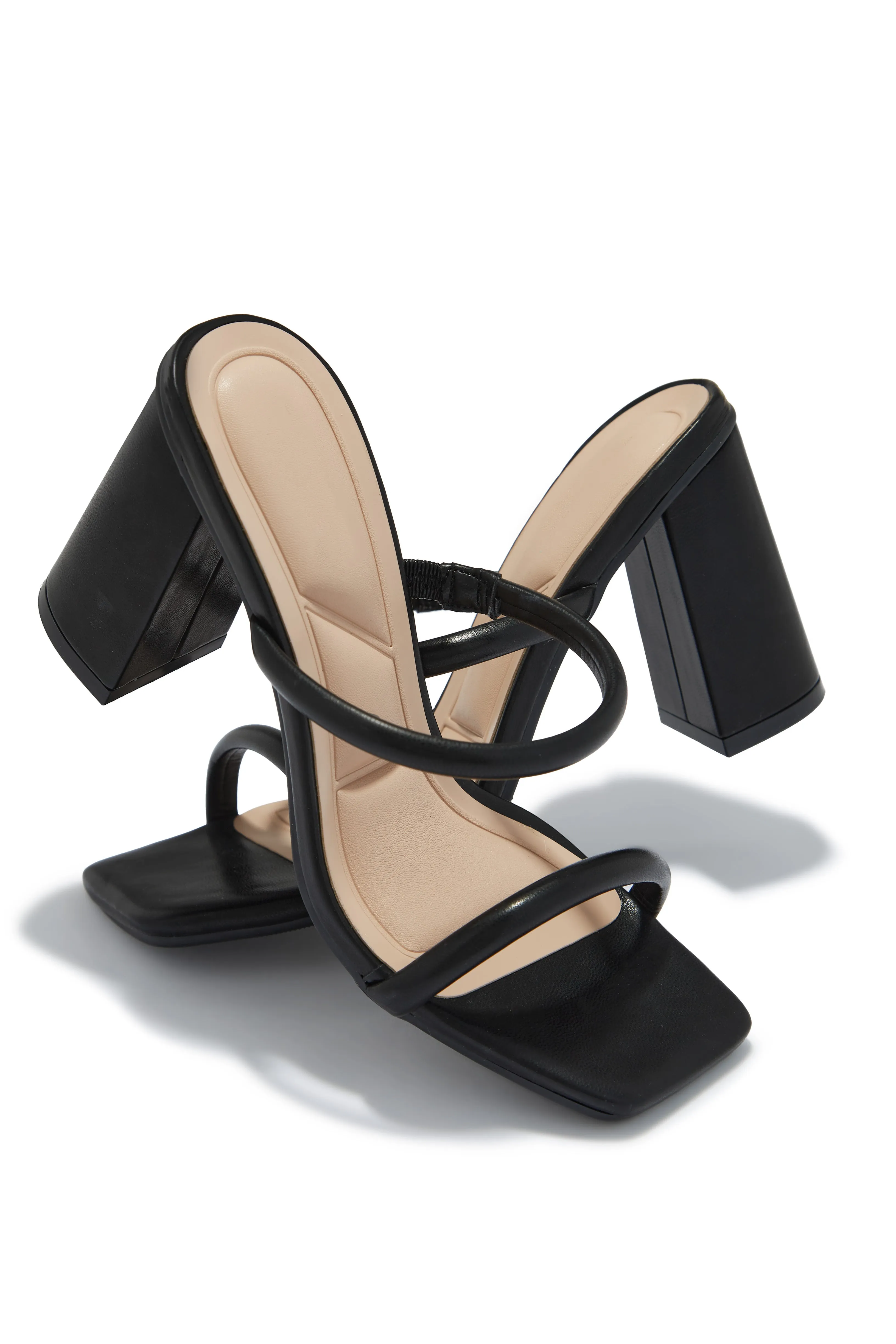 Jenna Block Heel Mules - Black