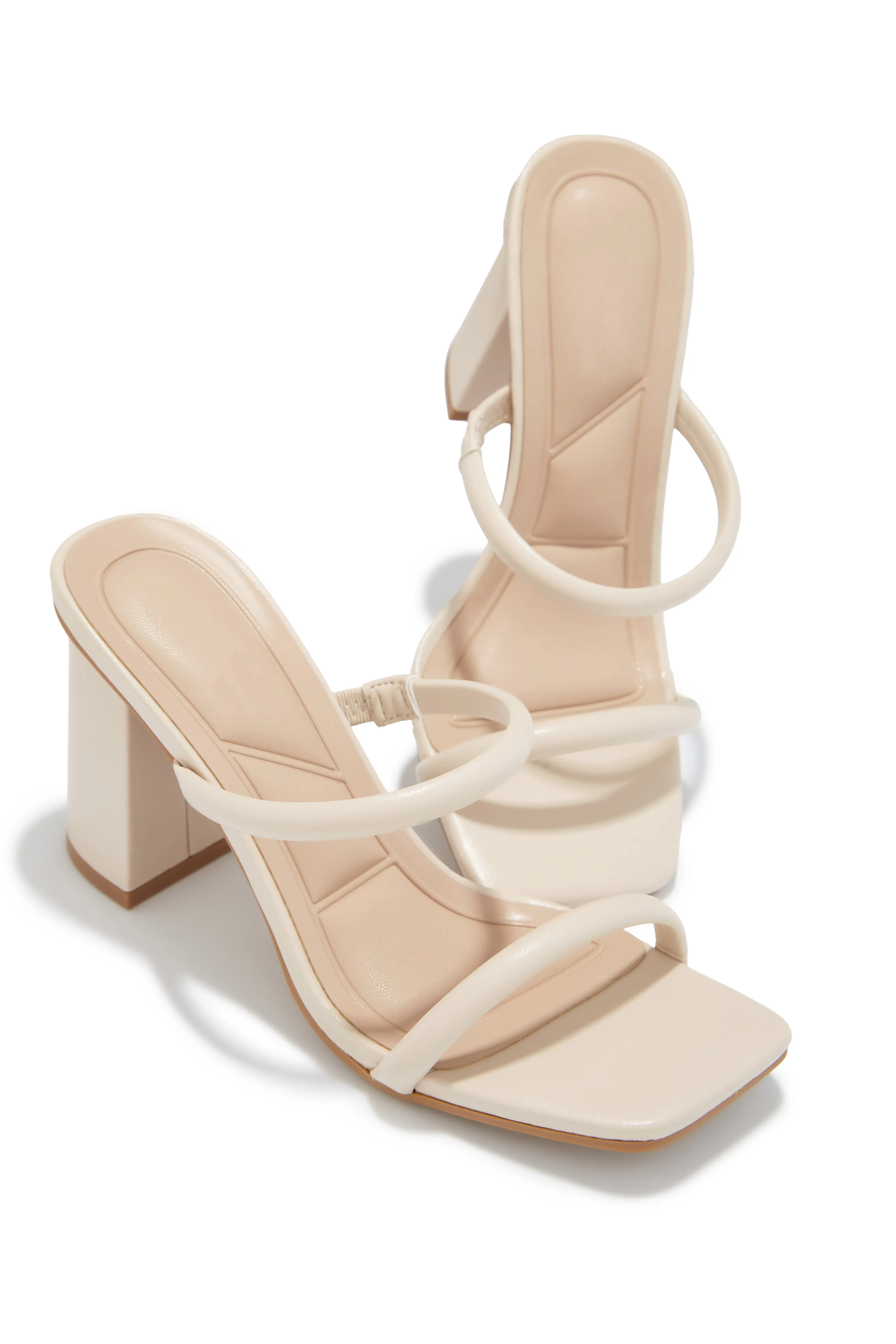 Jenna Block Heel Mules - Ivory