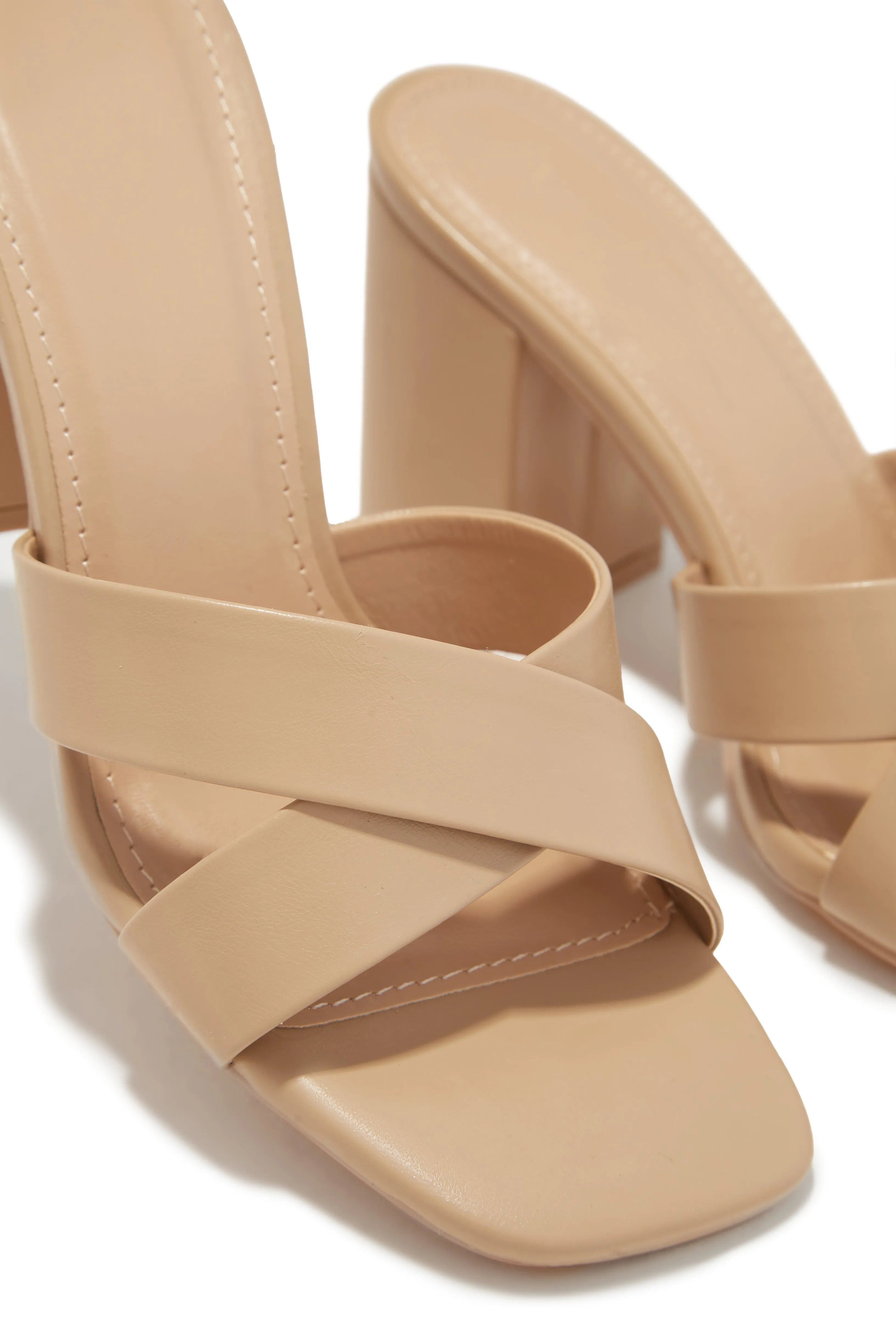 Joana Block Mid Heel Mules - Nude