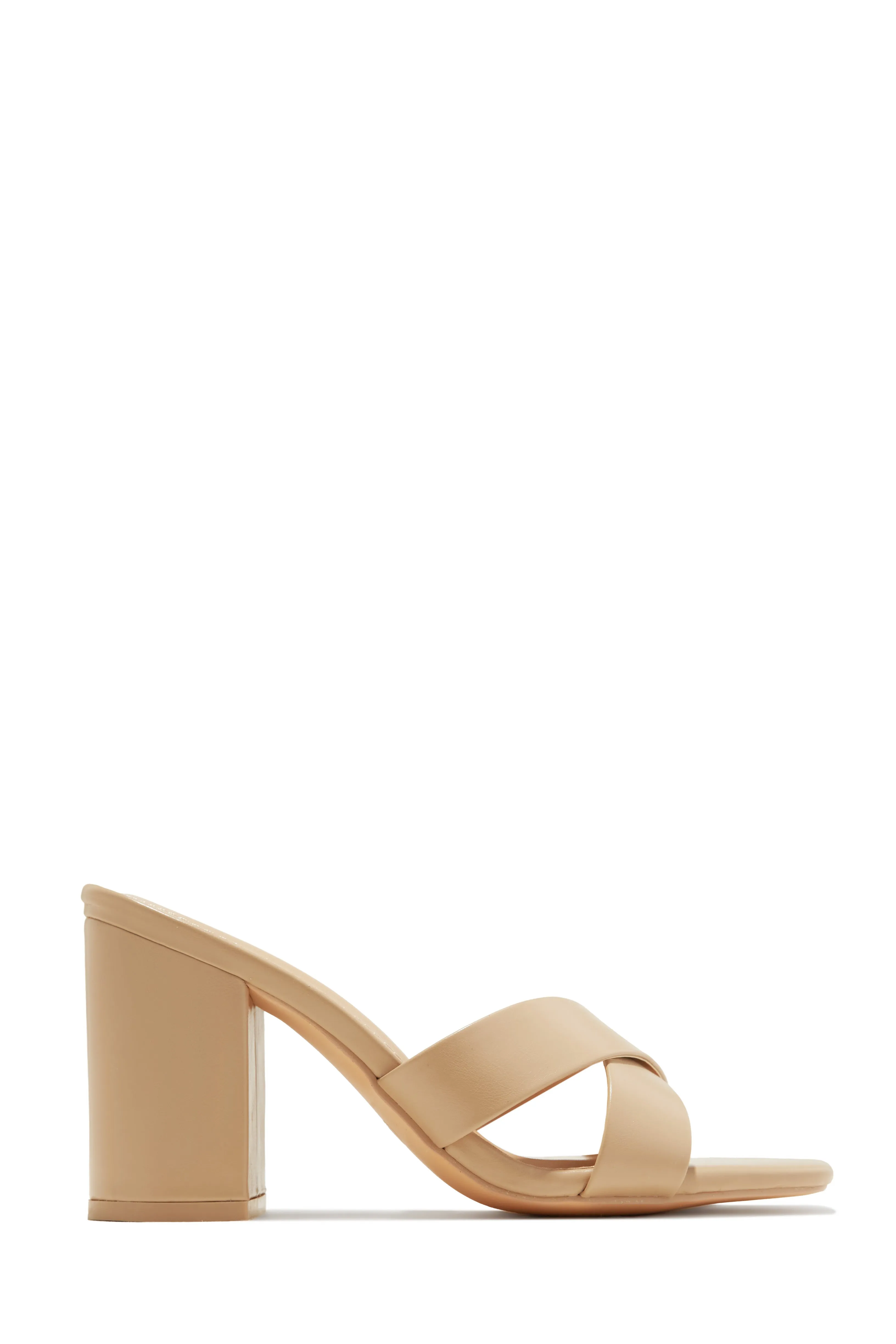 Joana Block Mid Heel Mules - Nude