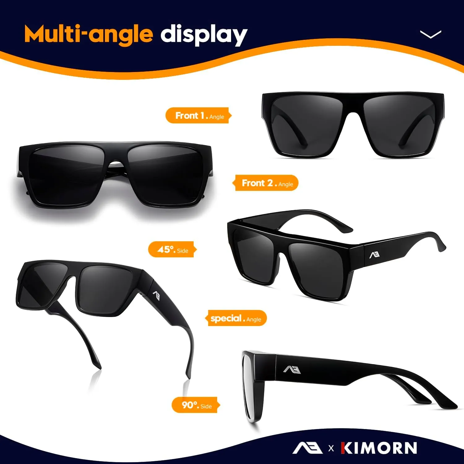 kimorn Fit Over Glasses Sunglasses for Women Men Trendy Square Shades Sun glasses Polarized UV400 Protection