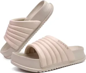 KuaiLu Womens Sandals with Arch Support Orthopedic Comfortable Lightweight Cushion Recovery Slides Summer Fashion Leather Casual Womans Plantar Fasciitis Sandals for Indoor&Outdoor (US Size 6-12)