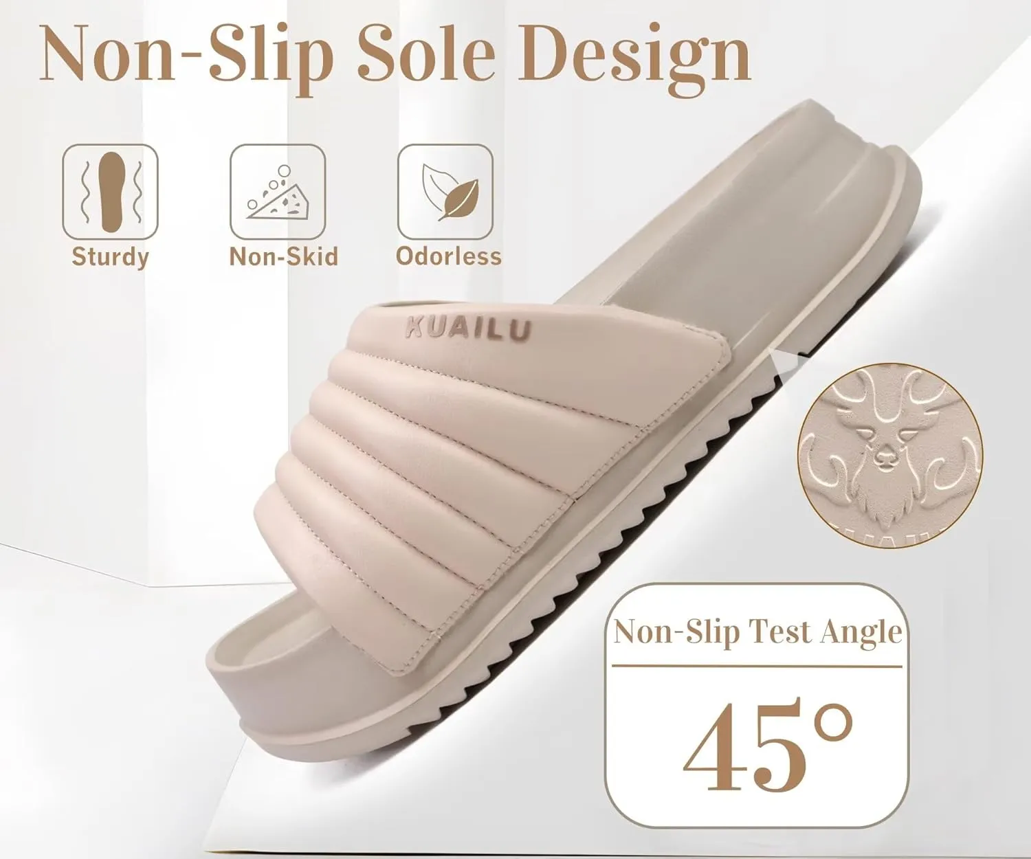 KuaiLu Womens Sandals with Arch Support Orthopedic Comfortable Lightweight Cushion Recovery Slides Summer Fashion Leather Casual Womans Plantar Fasciitis Sandals for Indoor&Outdoor (US Size 6-12)