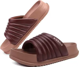 KuaiLu Womens Sandals with Arch Support Orthopedic Comfortable Lightweight Cushion Recovery Slides Summer Fashion Leather Casual Womans Plantar Fasciitis Sandals for Indoor&Outdoor (US Size 6-12)