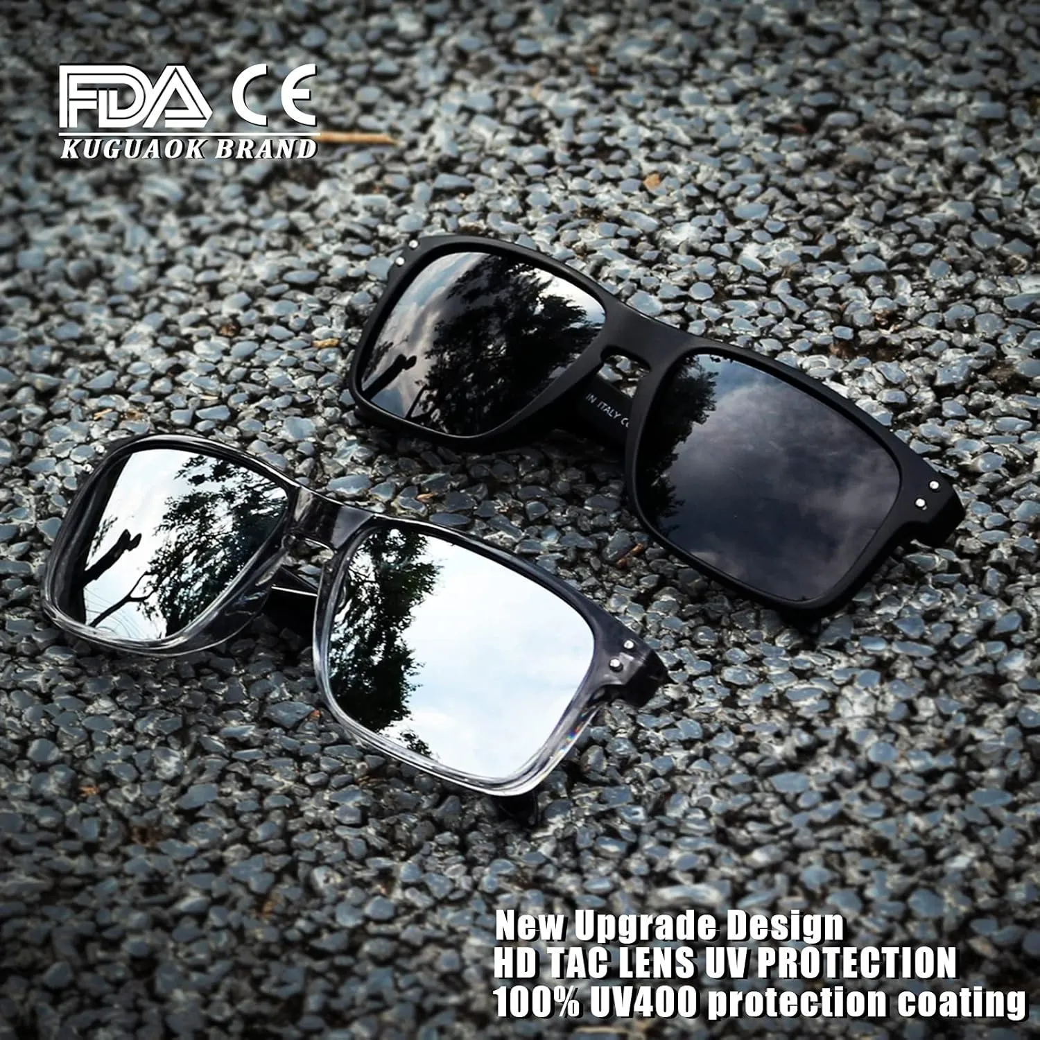 KUGUAOK Polarized Square Sunglasses For Men and Women Matte Finish Sun Glasses UV Protection Glasses