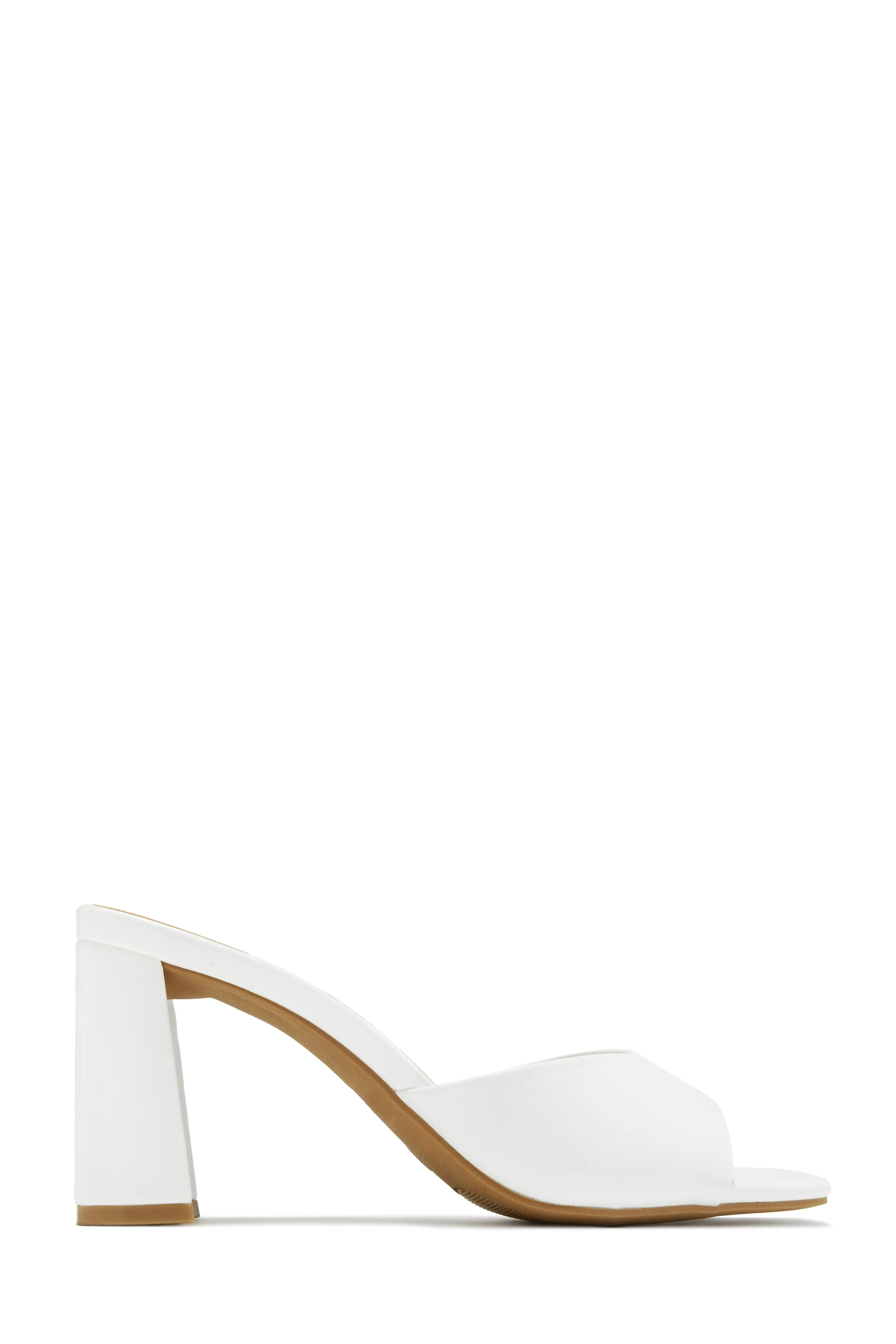 Layla Block Heel Mules - Nude PU