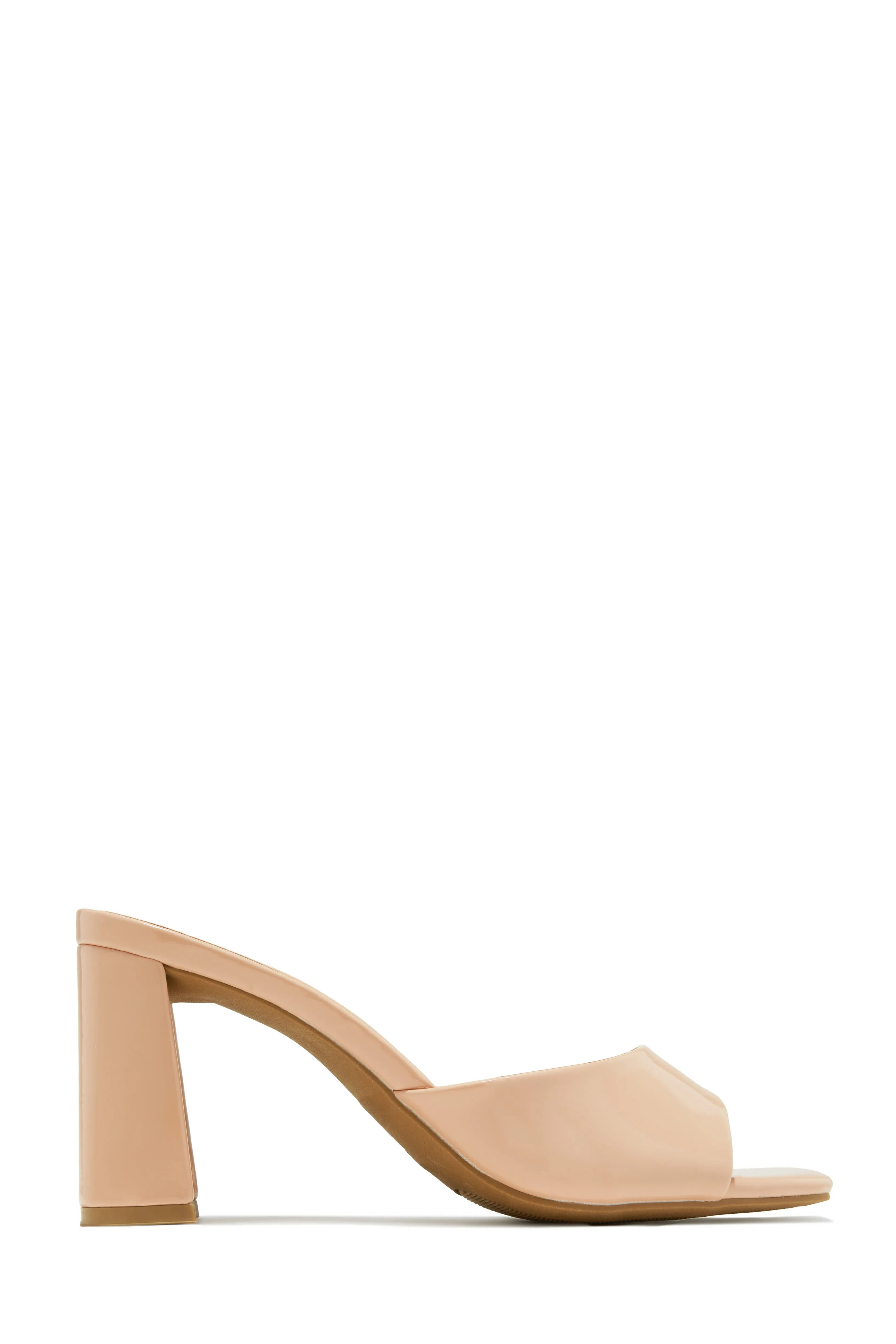 Layla Block Heel Mules - Nude PU