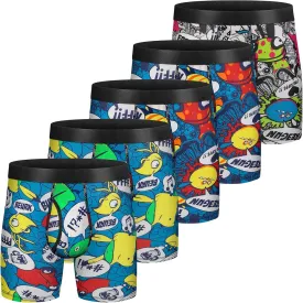 Mens Underwear Cotton Boxer Briefs Comfy Breathable 6" Underwear Tagless Wide Waistband Boxer Briefs Multipack