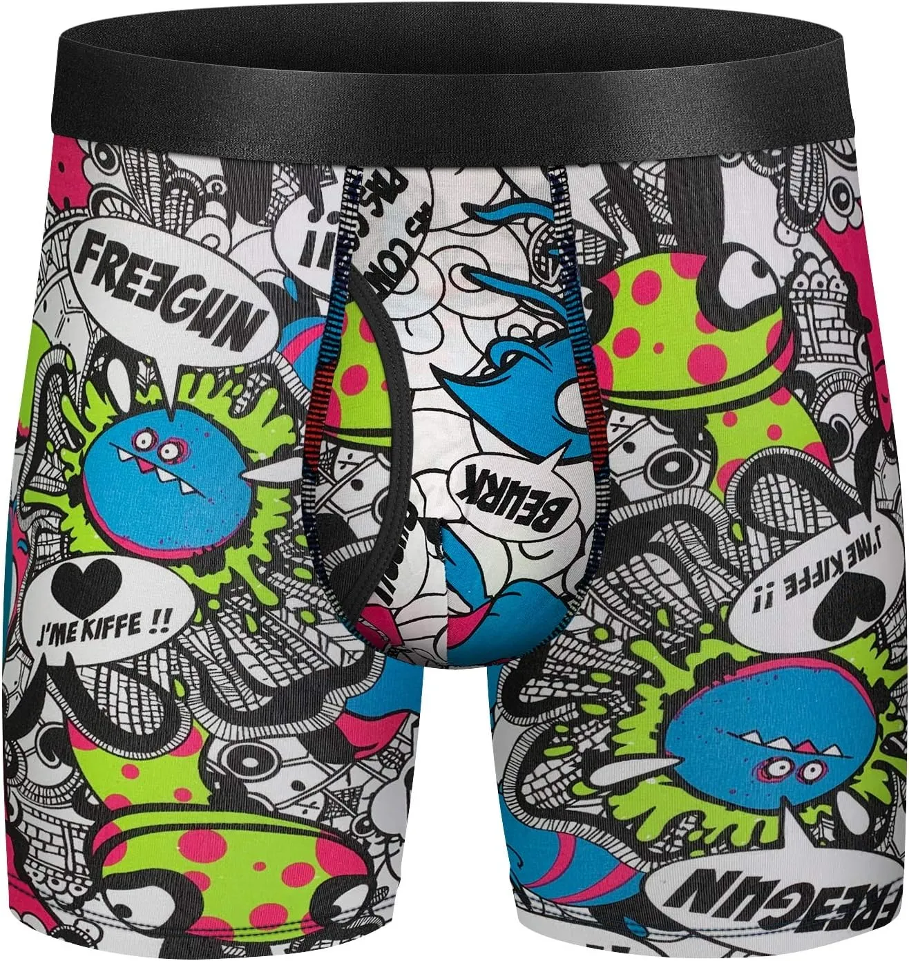 Mens Underwear Cotton Boxer Briefs Comfy Breathable 6" Underwear Tagless Wide Waistband Boxer Briefs Multipack
