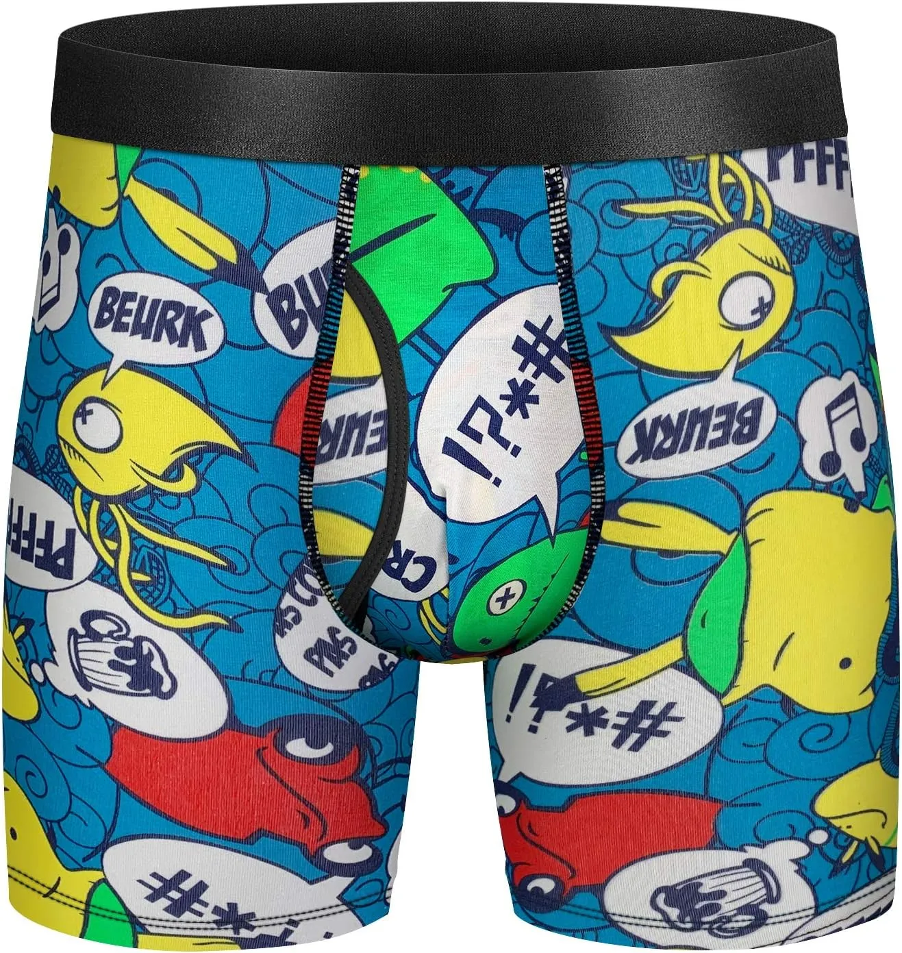 Mens Underwear Cotton Boxer Briefs Comfy Breathable 6" Underwear Tagless Wide Waistband Boxer Briefs Multipack