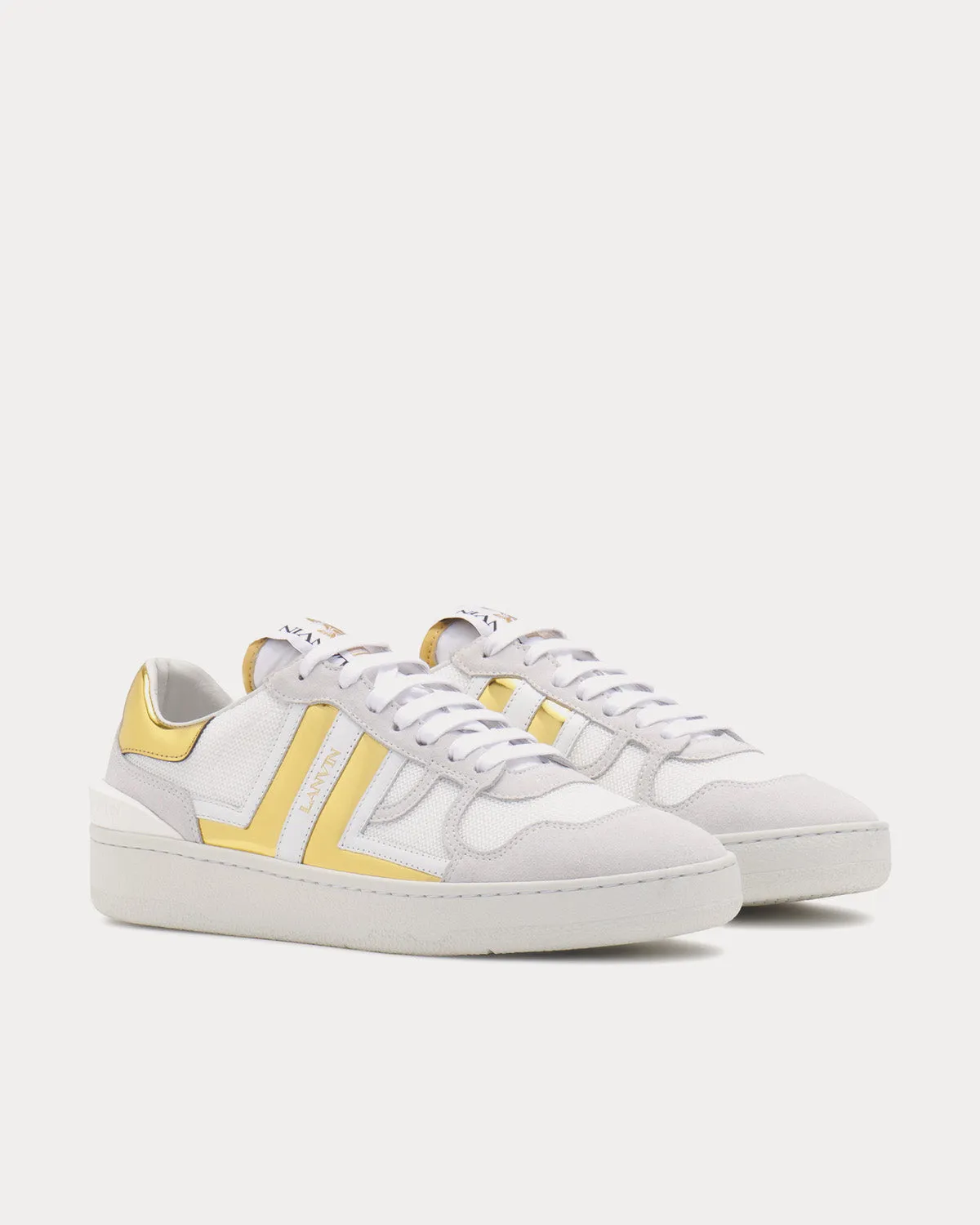 Mesh Clay White / Gold Low Top Sneakers