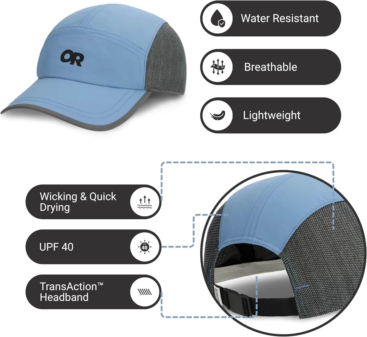 Outdoor Research Swift Cap ?C Lightweight UPF Sun Hat with Breathable Mesh for Men & Women, Hiking, Running and Travel