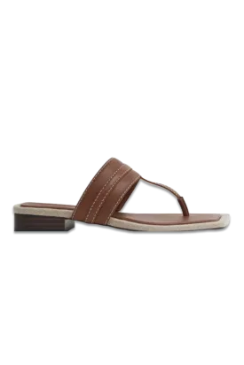 Quinn Leather Strap Thong Sandals