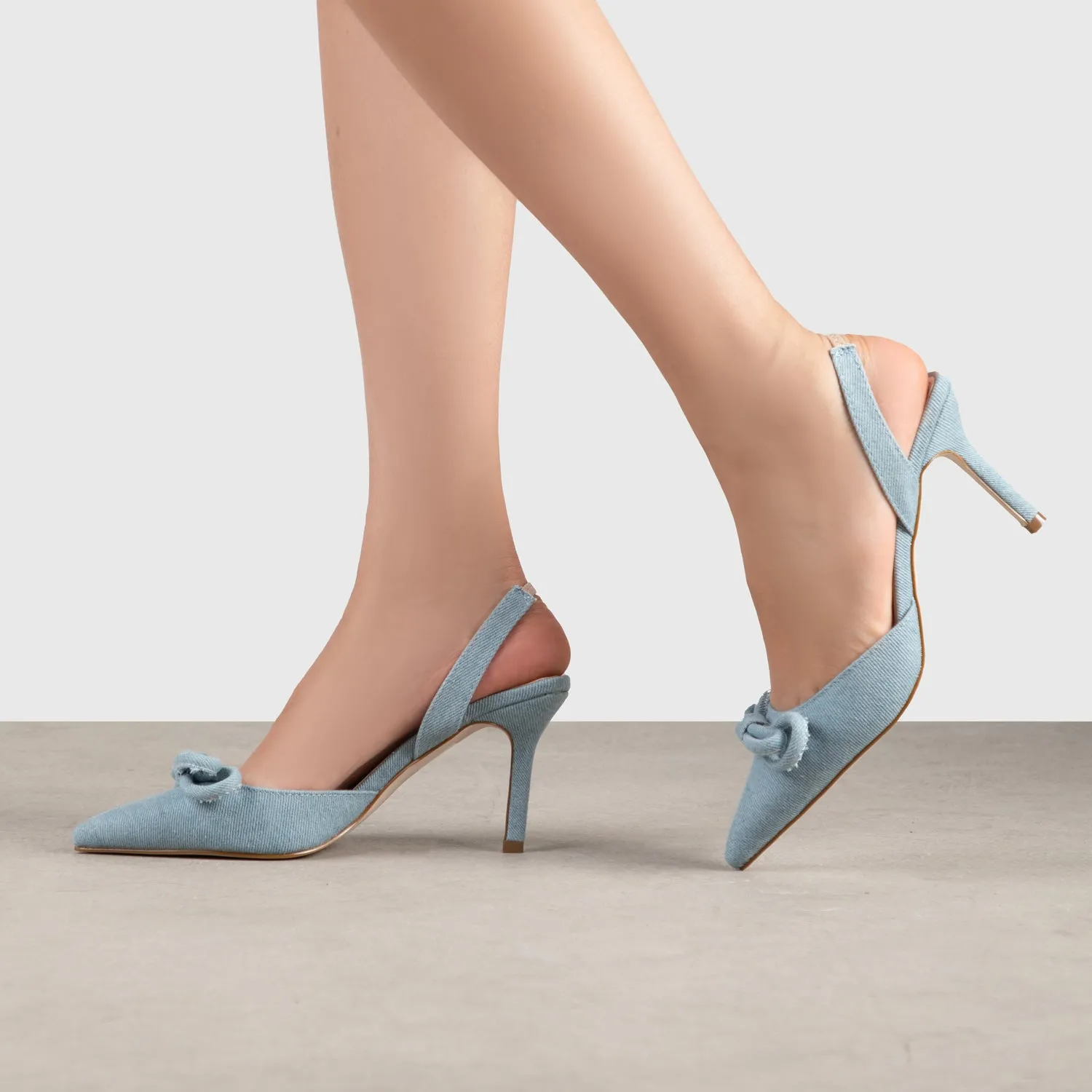 RAID Elenaa Heeled Sandals in Blue Denim