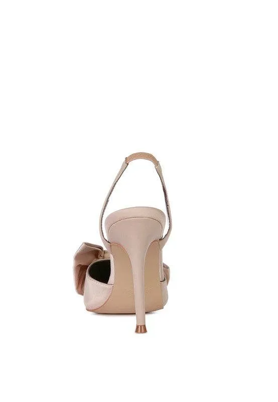 Smitten High Heeled Bow Slingback Sandals