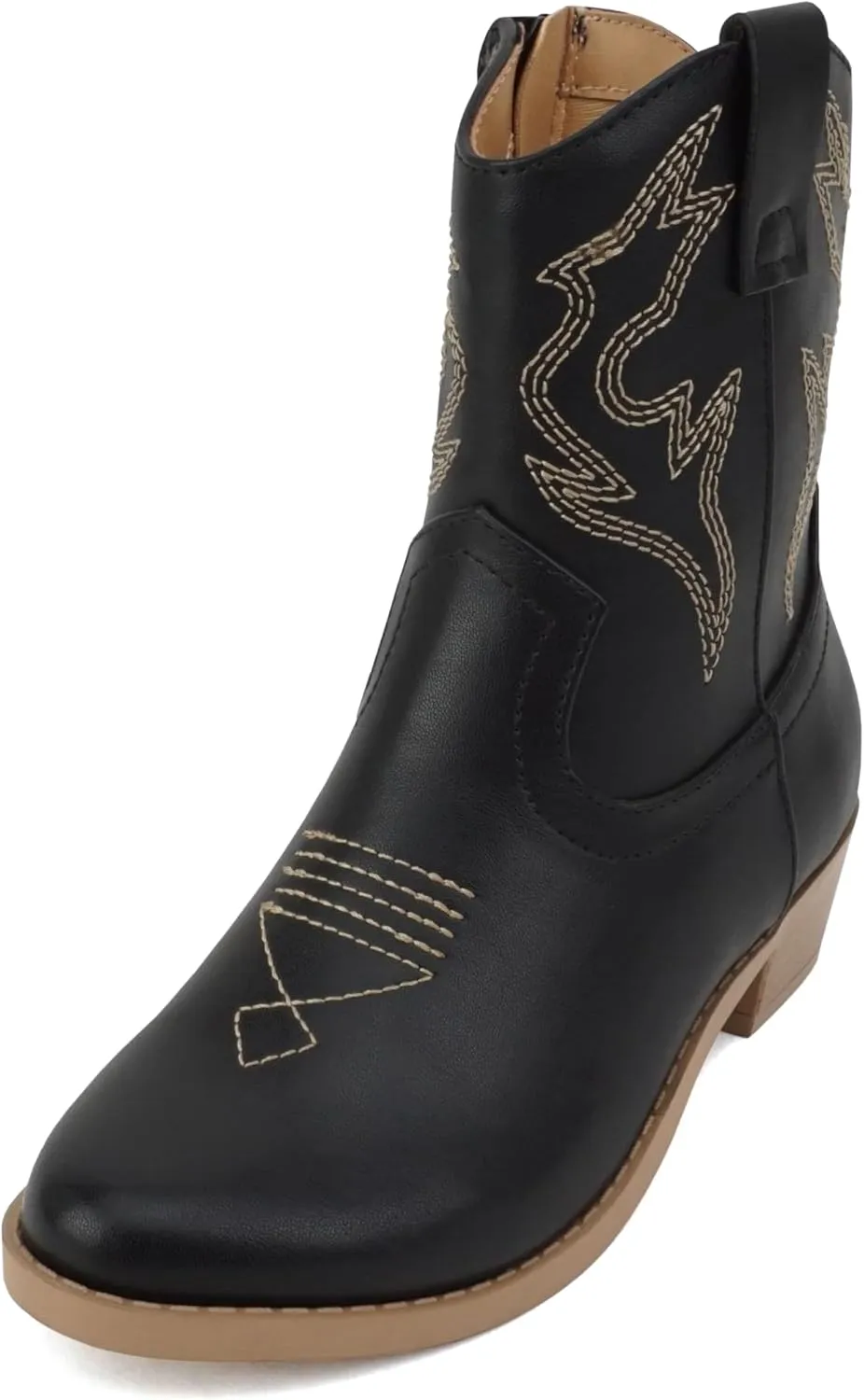 Soda BLAZING-2 ~ Little Kids/Children/Girls Stitched Pointed Toe Low Heel High Top Ankle Shaft Western Boot Bootie