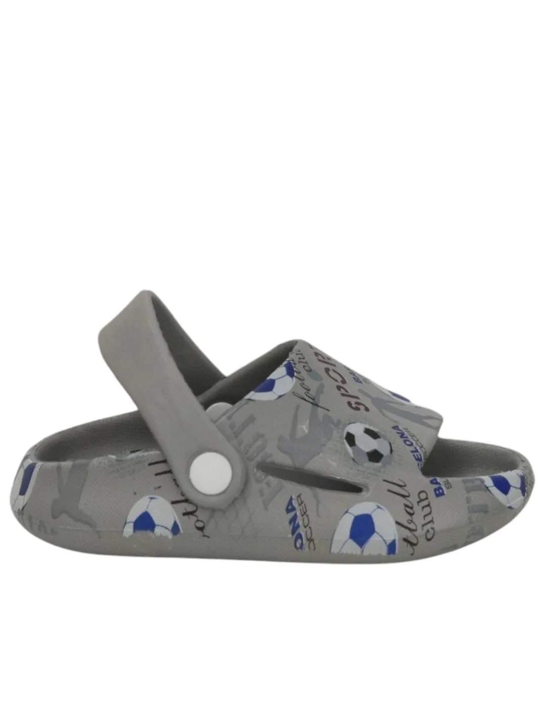 Sporty Football Theme Sandals For Boys, Grey