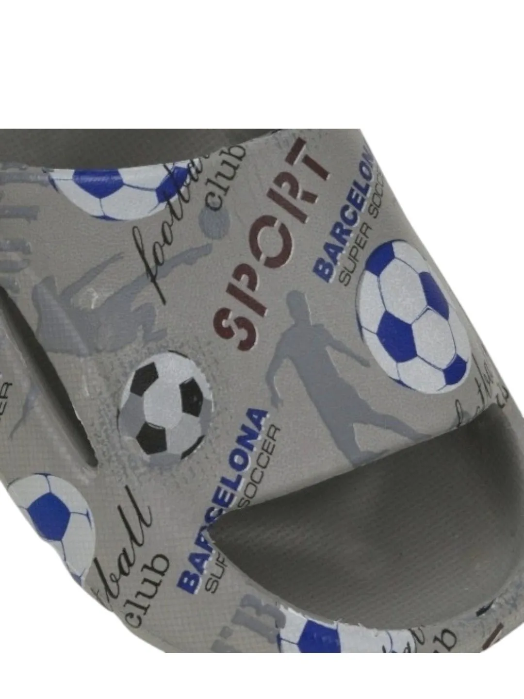 Sporty Football Theme Sandals For Boys, Grey