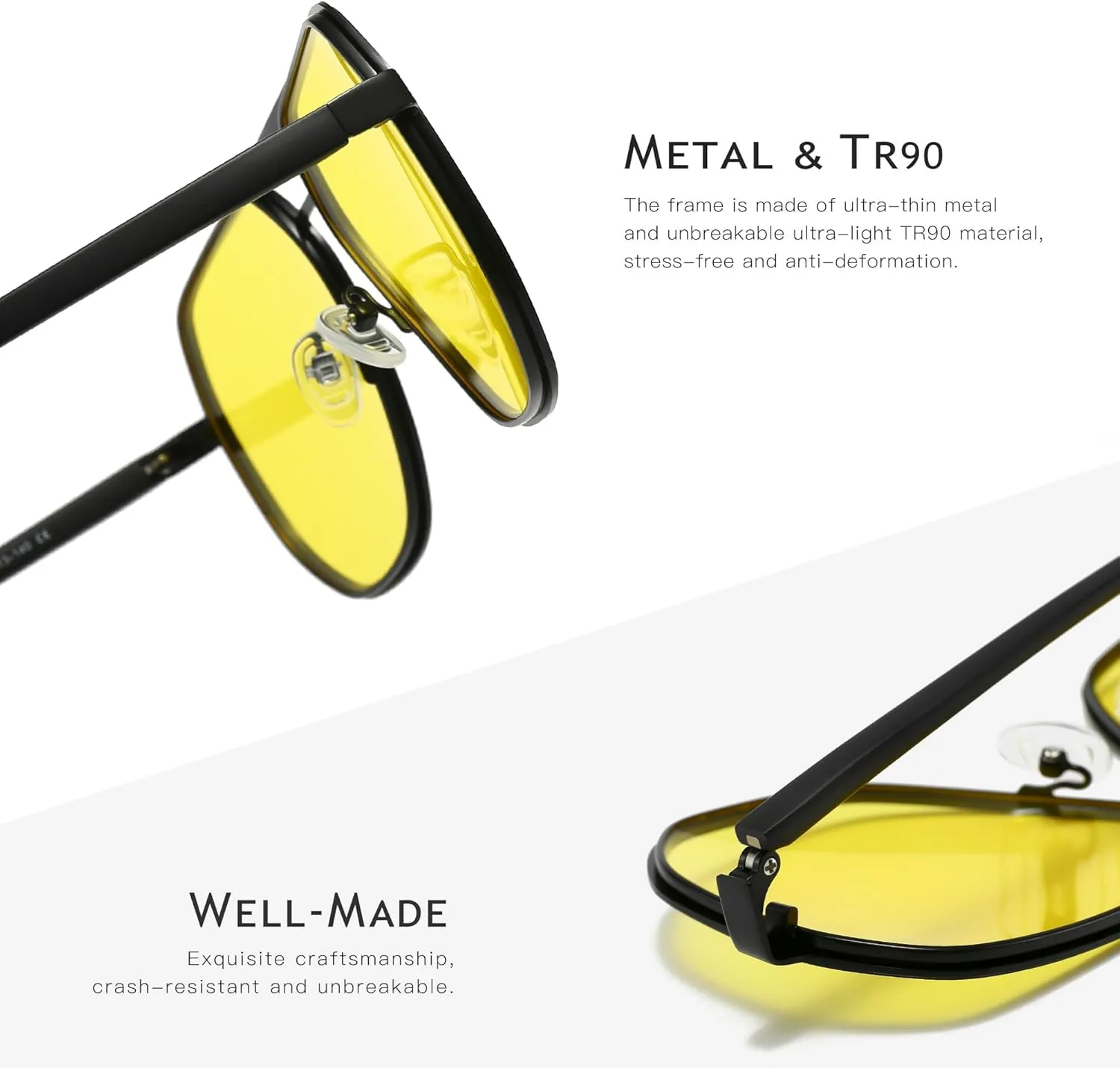 SUNGAIT Polygon Aviator Sunglasses for Men Polarized Trendy Square Sun Glasses Retro Pilot Shades UV Protection