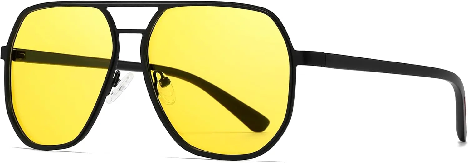 SUNGAIT Polygon Aviator Sunglasses for Men Polarized Trendy Square Sun Glasses Retro Pilot Shades UV Protection