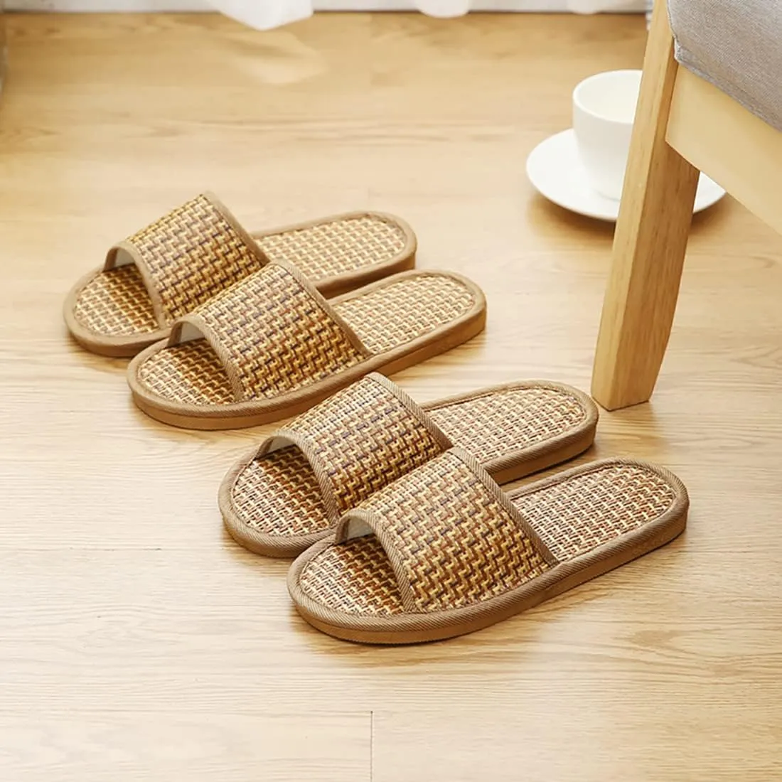 thuizen Men's Tatami Straw Rattan Grass Sandal Slipper