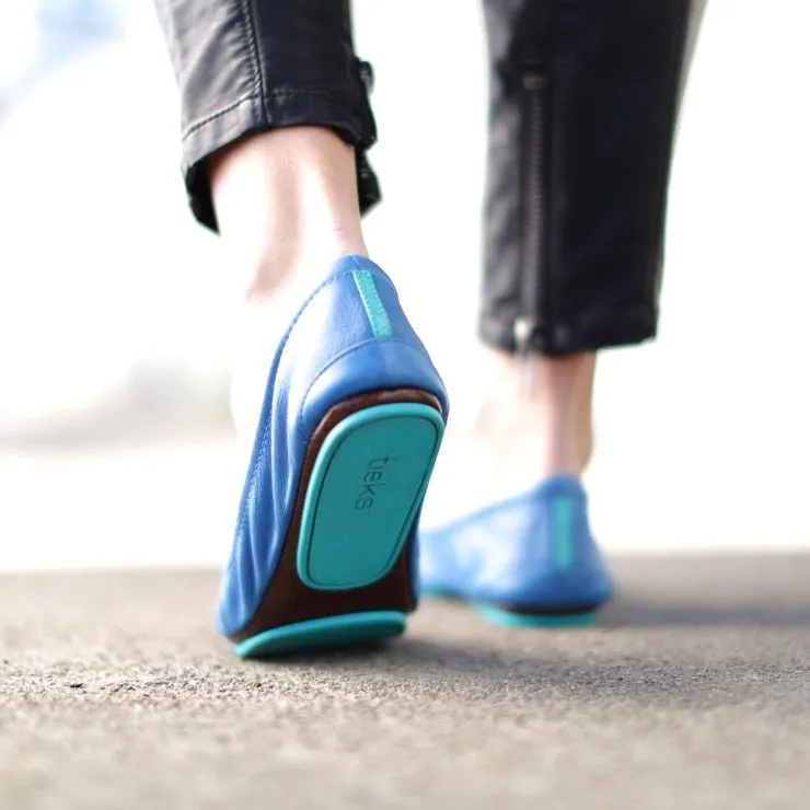 TIEKS COBALT BLUE ITALIAN LEATHER BALLET FLATS