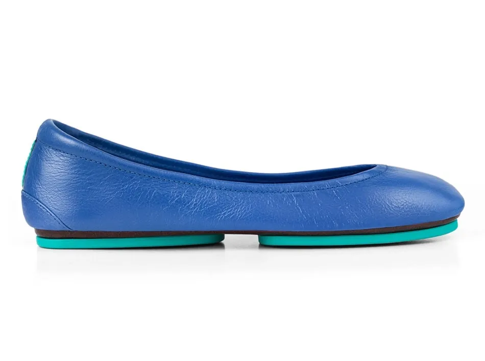 TIEKS COBALT BLUE ITALIAN LEATHER BALLET FLATS