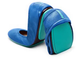 TIEKS COBALT BLUE ITALIAN LEATHER BALLET FLATS