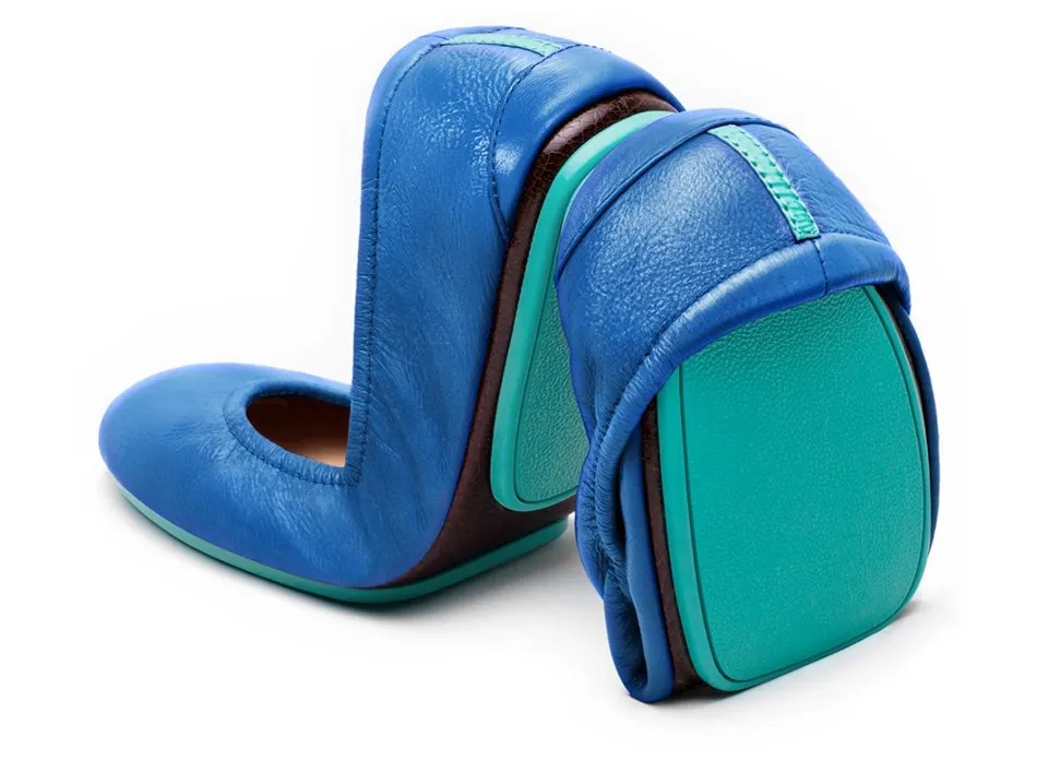 TIEKS COBALT BLUE ITALIAN LEATHER BALLET FLATS